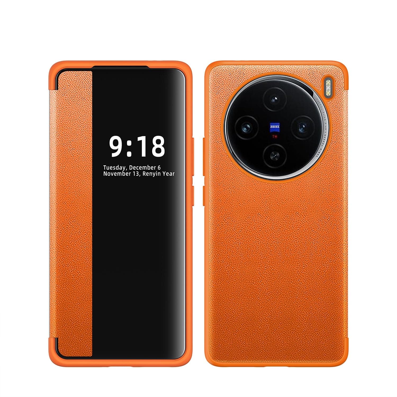 Protective Case Compatible with Vivo X100 Case Translucent View Window,Magnetic Slim Flip Case Drop Protection Shockproof Protective Cover Flip Phone Case Compatible with Vivo X100 Smartphone Slim Cov