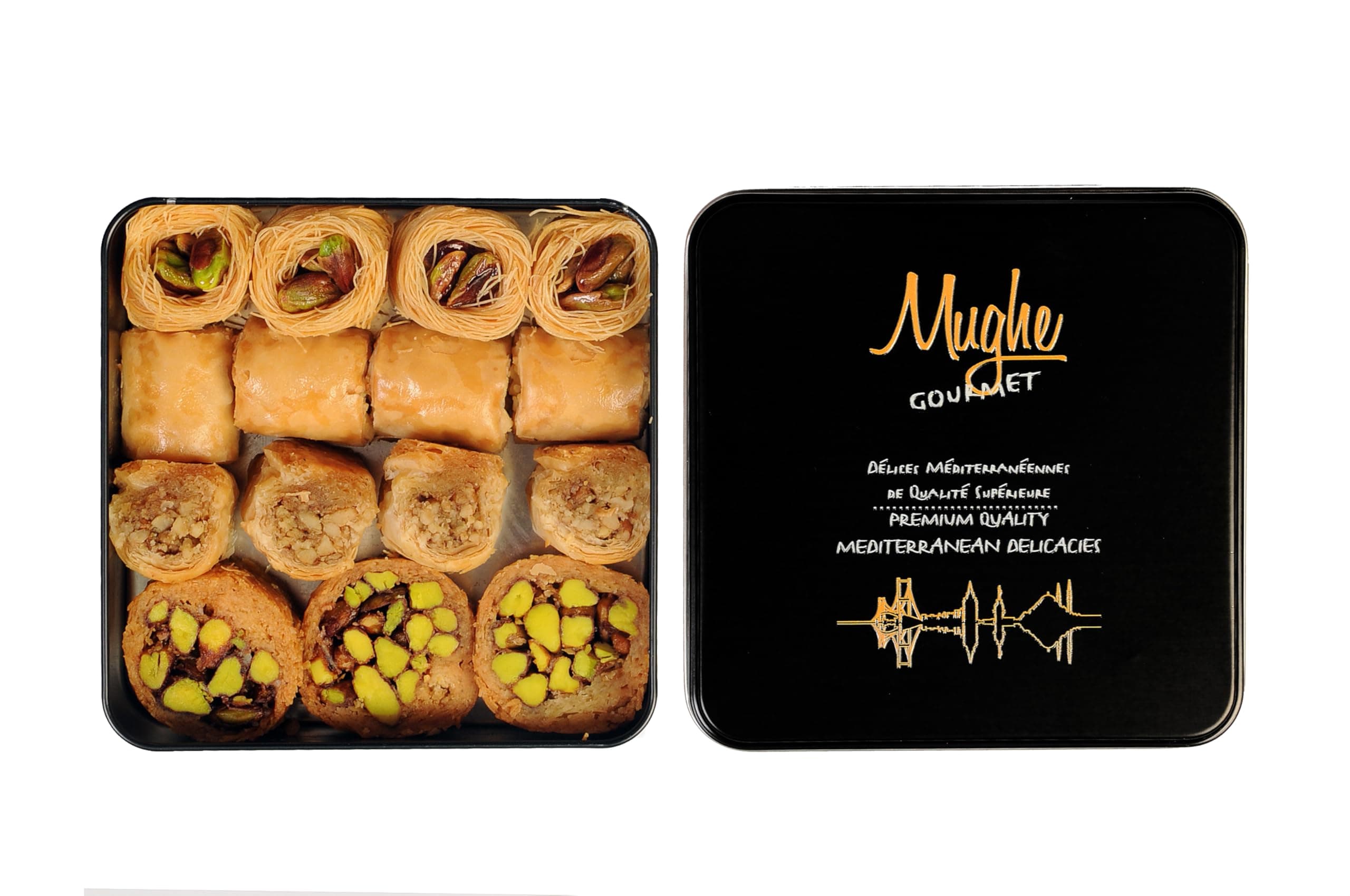 Baklava Assortment Elegant Gift Box - Small Bite-Size Desserts Gifts - 9oz/250g - Perfect for Birthday, Christmas, Eid, Father's Day and More
