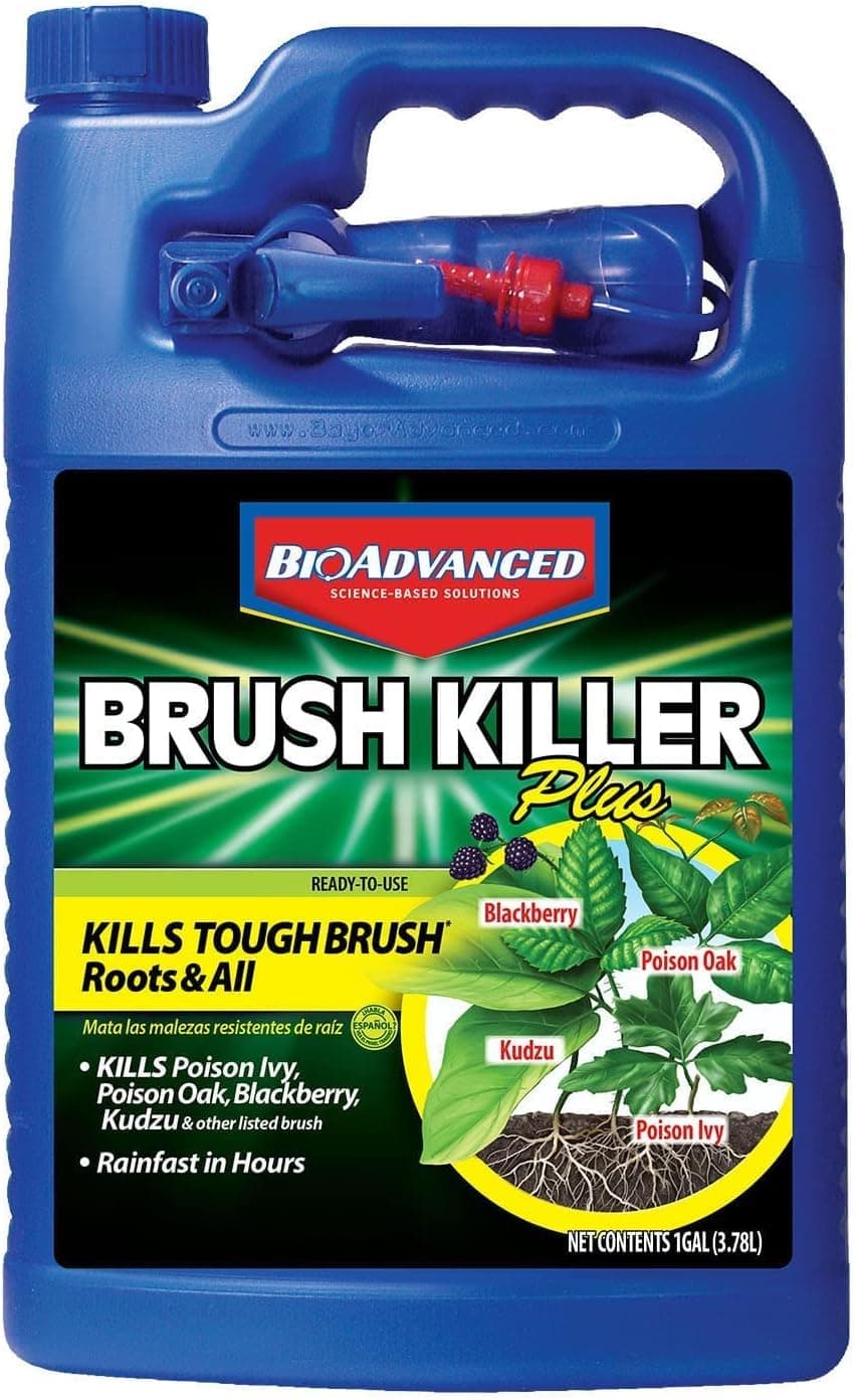 BioAdvanced Brush Killer Plus, Weed Killer Spray, Ready-to-Use, 1 Gallon, Kills Tough Brush Roots & Poison Ivy