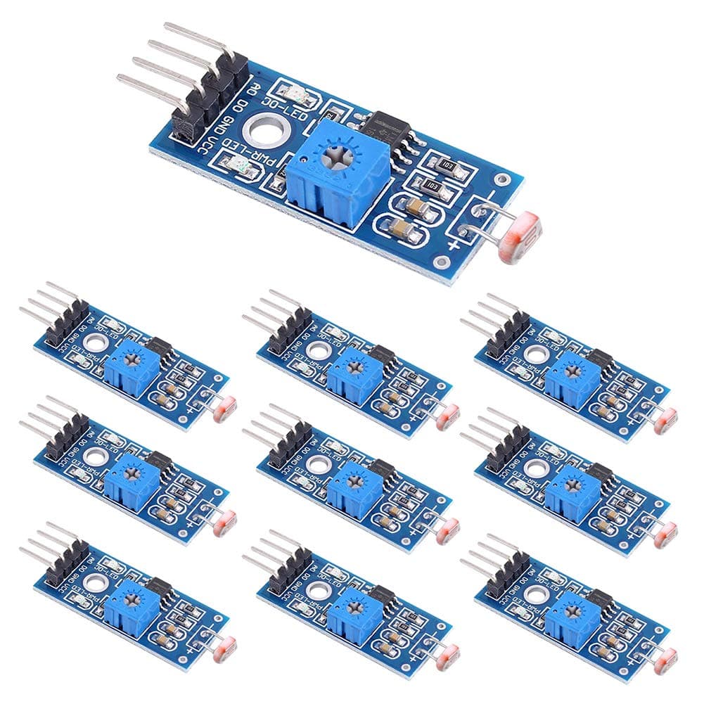 WayinTop 10pcs Photosensitive Resistance Sensor Module Digital Light Intensity Detection Sensor 4 Pin for Arduino Smart Car Robot