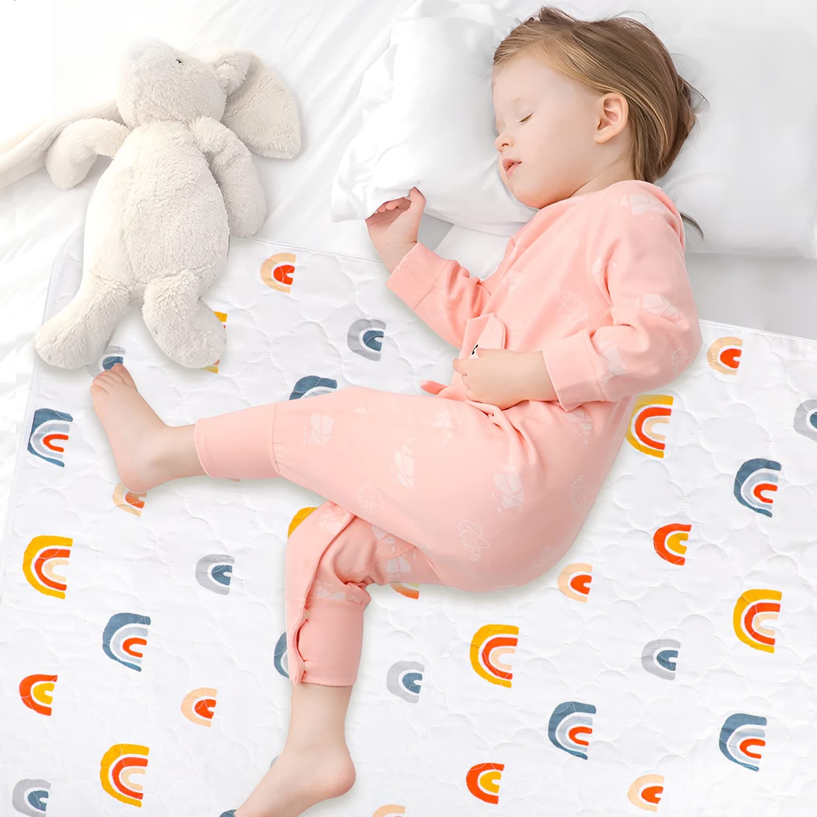 ThboxesPotty Training Bed Pad, Bed Protector for Kids Cot Bed Mattress Protector Bed Wetting Sheets for Toddlers Washable Bed Pad Fits Single Size Bed,70*90cm