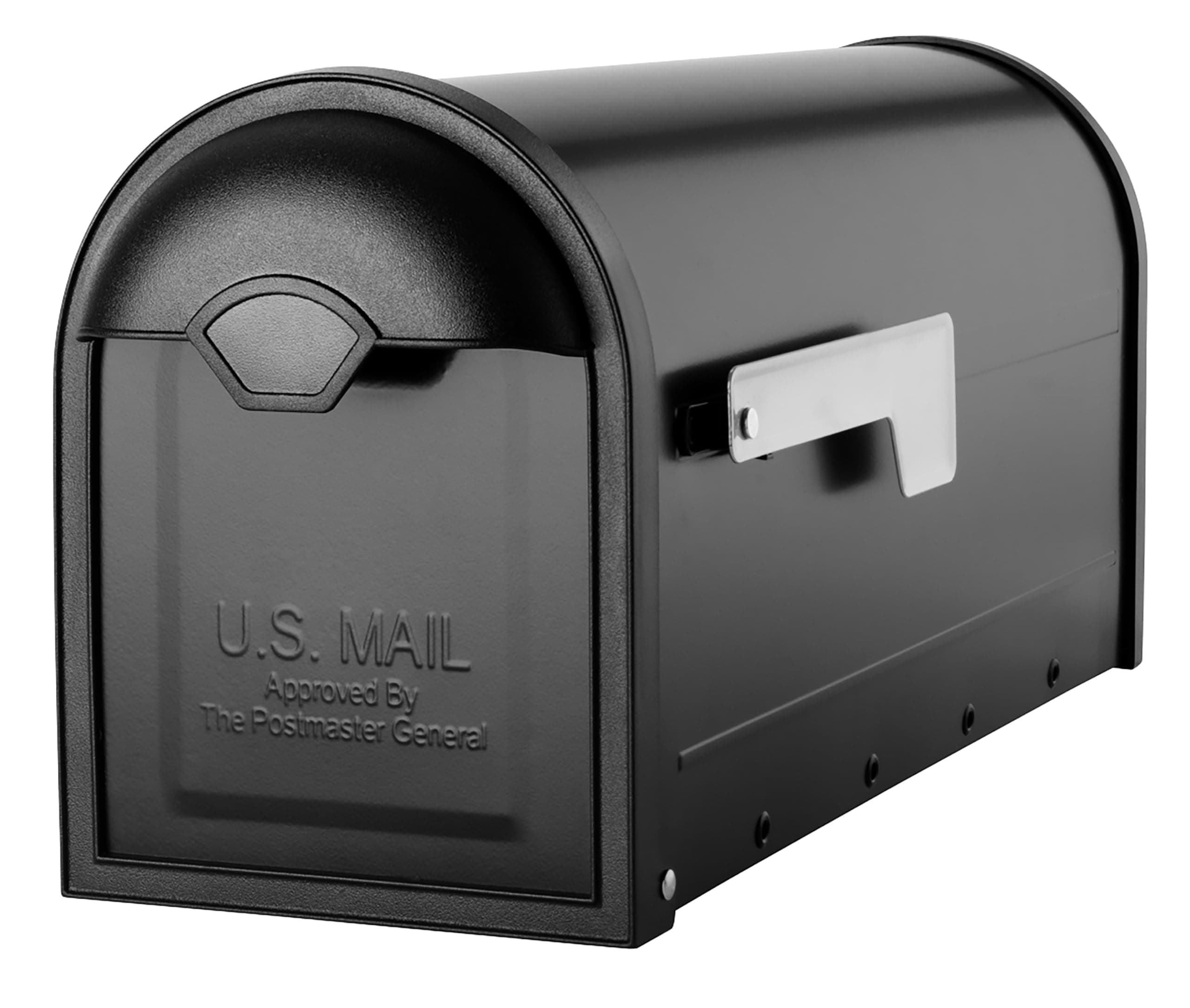8830B-10 Winston Nickel Flag Post Mount Mailbox, Medium, Black