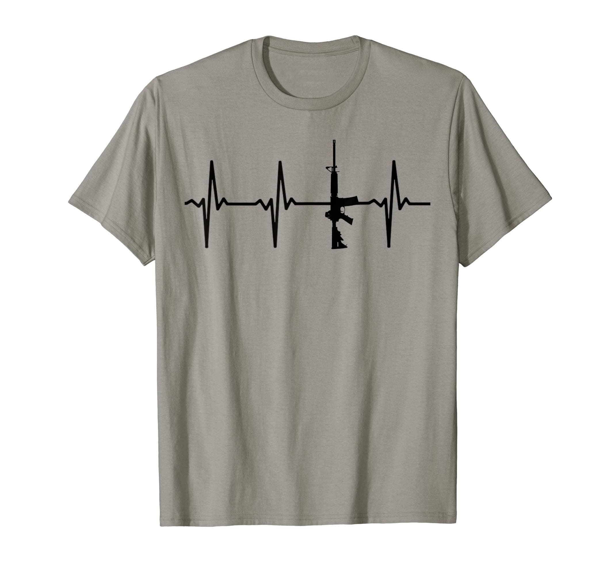 Second Ammendment TeesPro Second Ammendment 2A Gun Lover AR15 Heartbeat T-Shirt