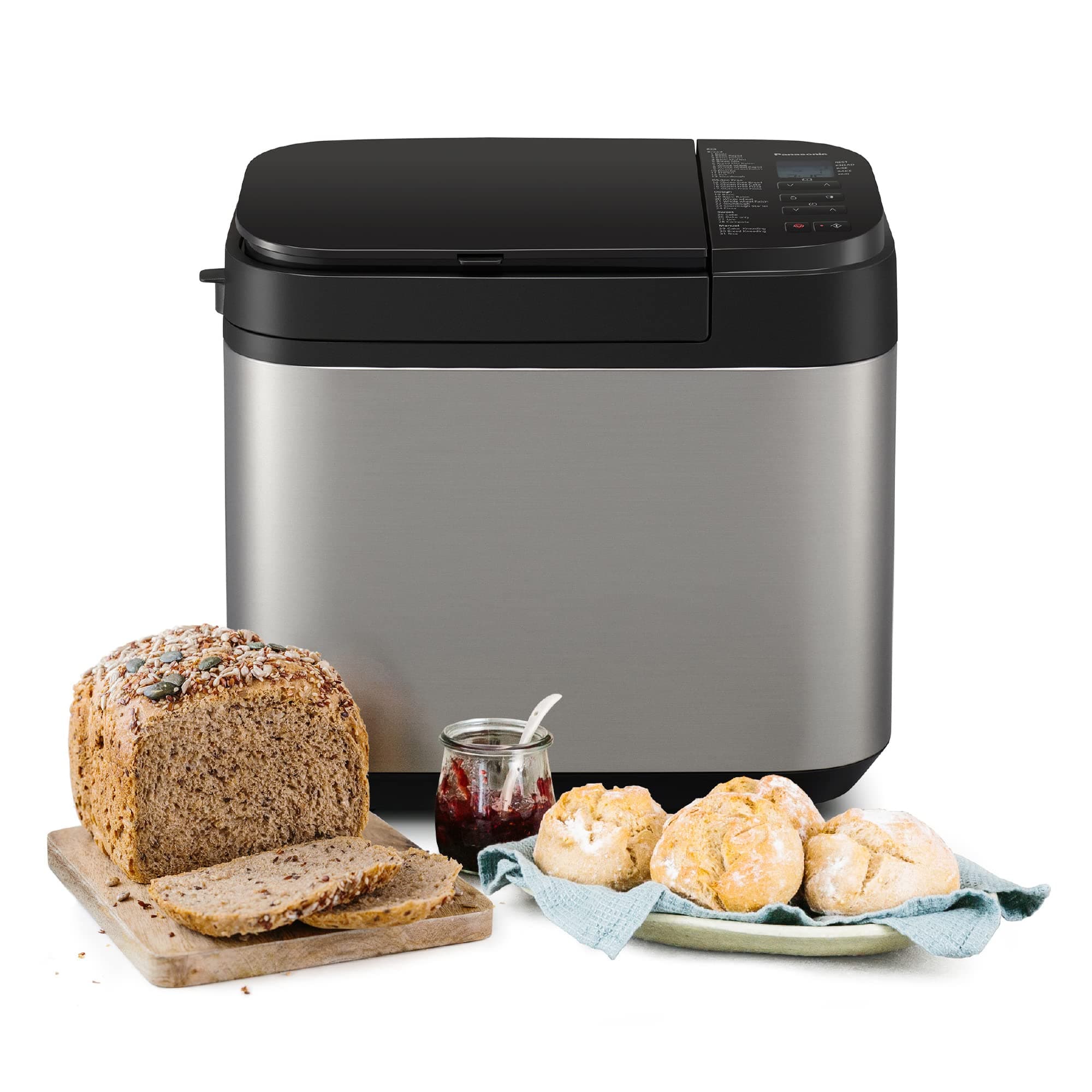 Panasonic SD-YR2550 Fully Automatic Bread maker, with Yeast/Raisin & Nuts Dispenser, 31 Programmes, 4 Gluten-Free Mode, Dual Temperature Sensors, 13 Hours Digital Timer, Silver