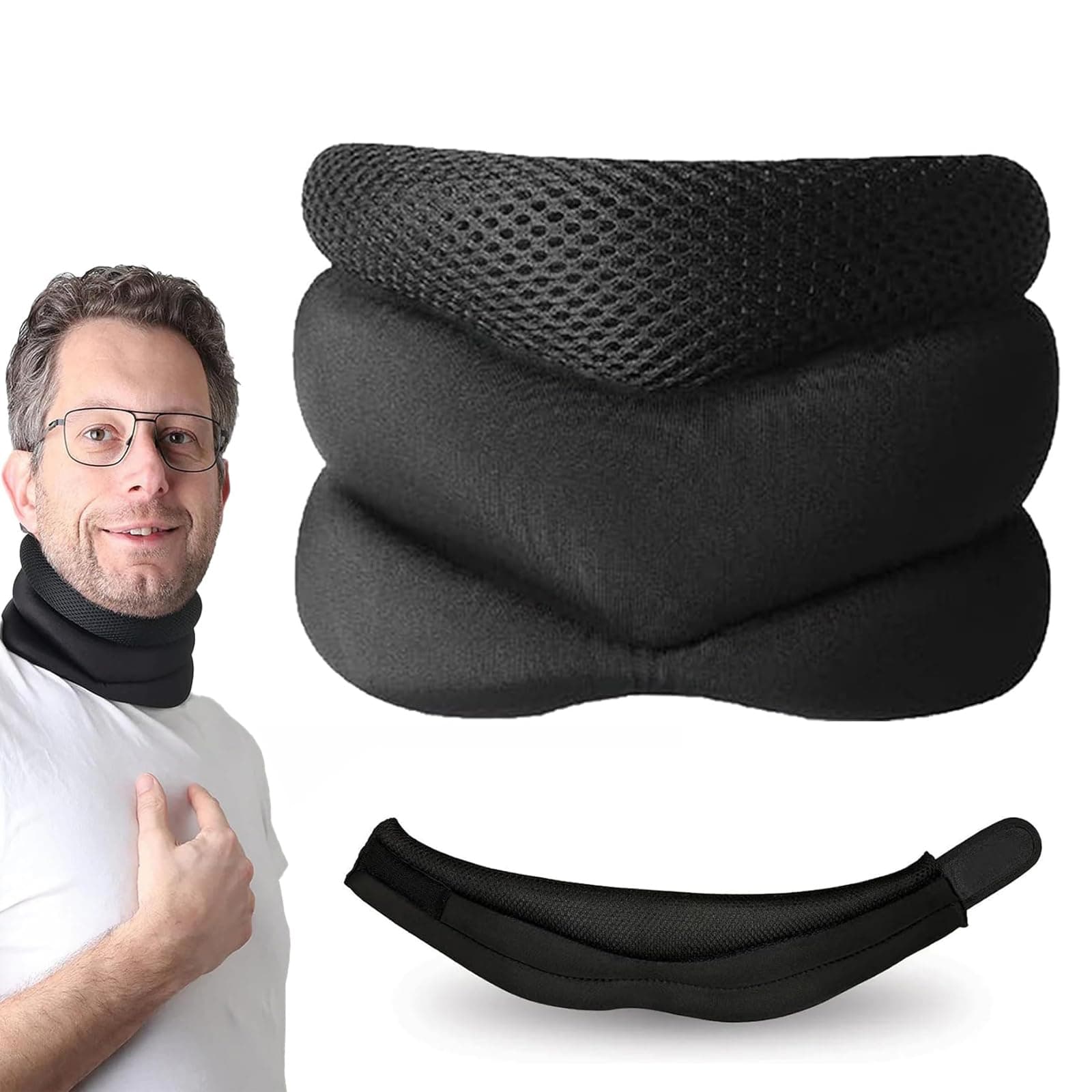 Vitavix Neck Support for Snoring, Necksupport - Never Snore Again, Adjustable Soft Foam Neck Brace Cervical Collar-Necksupport Brace for Sleeping, Relief of Cervical Spine Pressure (1pcs)