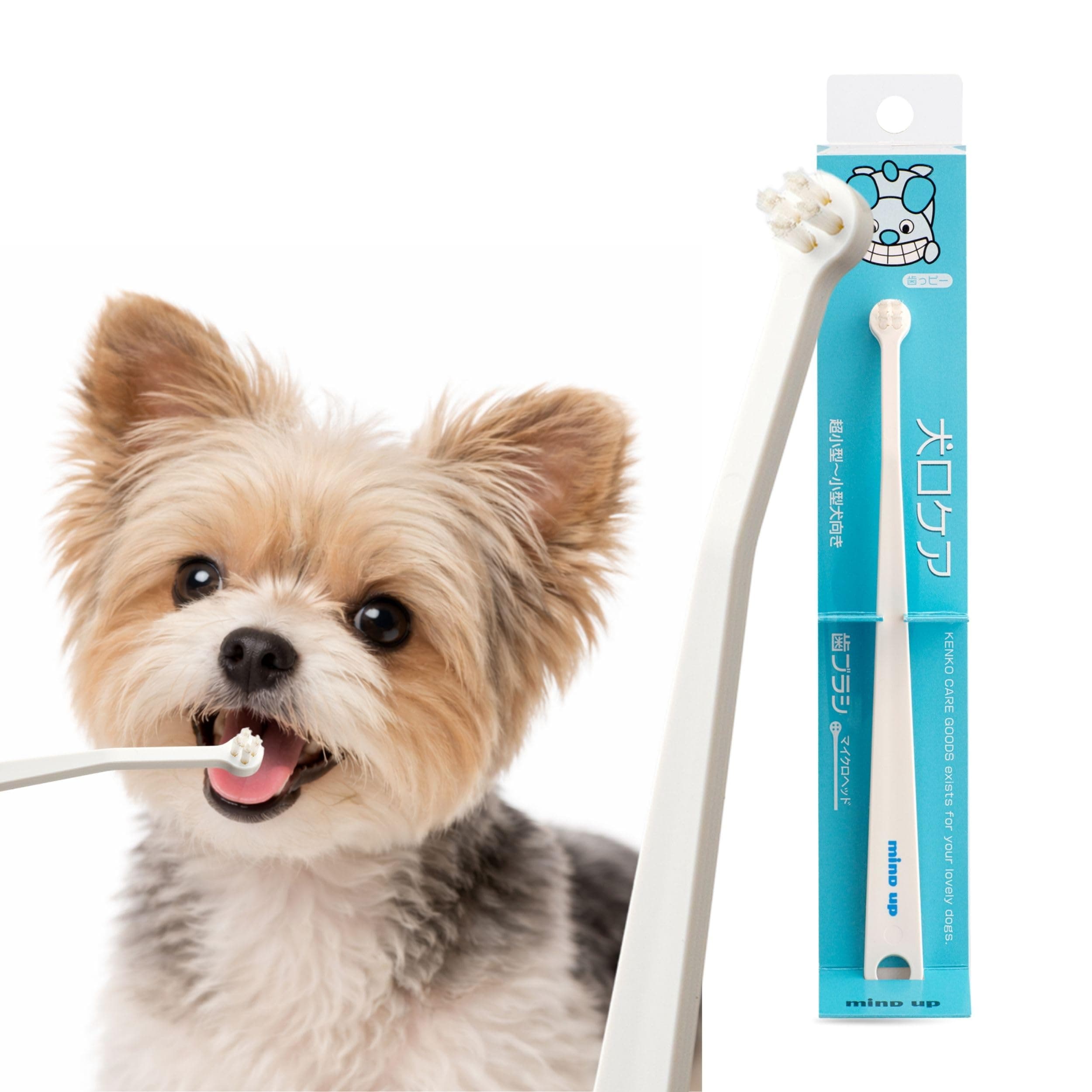 MIND UP Dog Toothbrush with Micro Head, 15° Angled Handle for Ultra-Small Dog...