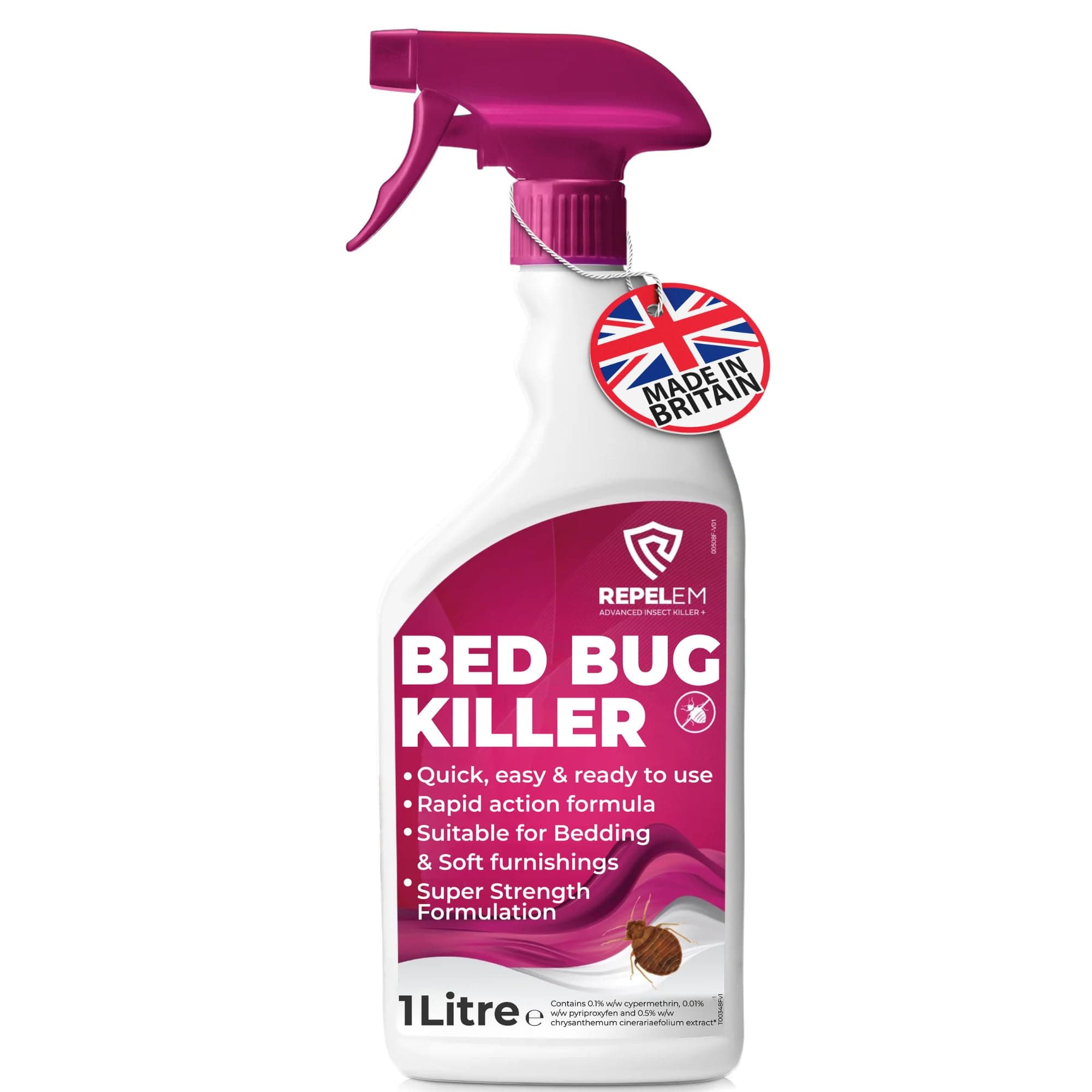 – Bed Bug Killer Spray - Large 1L Bed Bug Spray, Kills Bedbugs at All Life Stages, All in One Treatment for Use on Mattresses, Soft Furnishings & Around The Home
