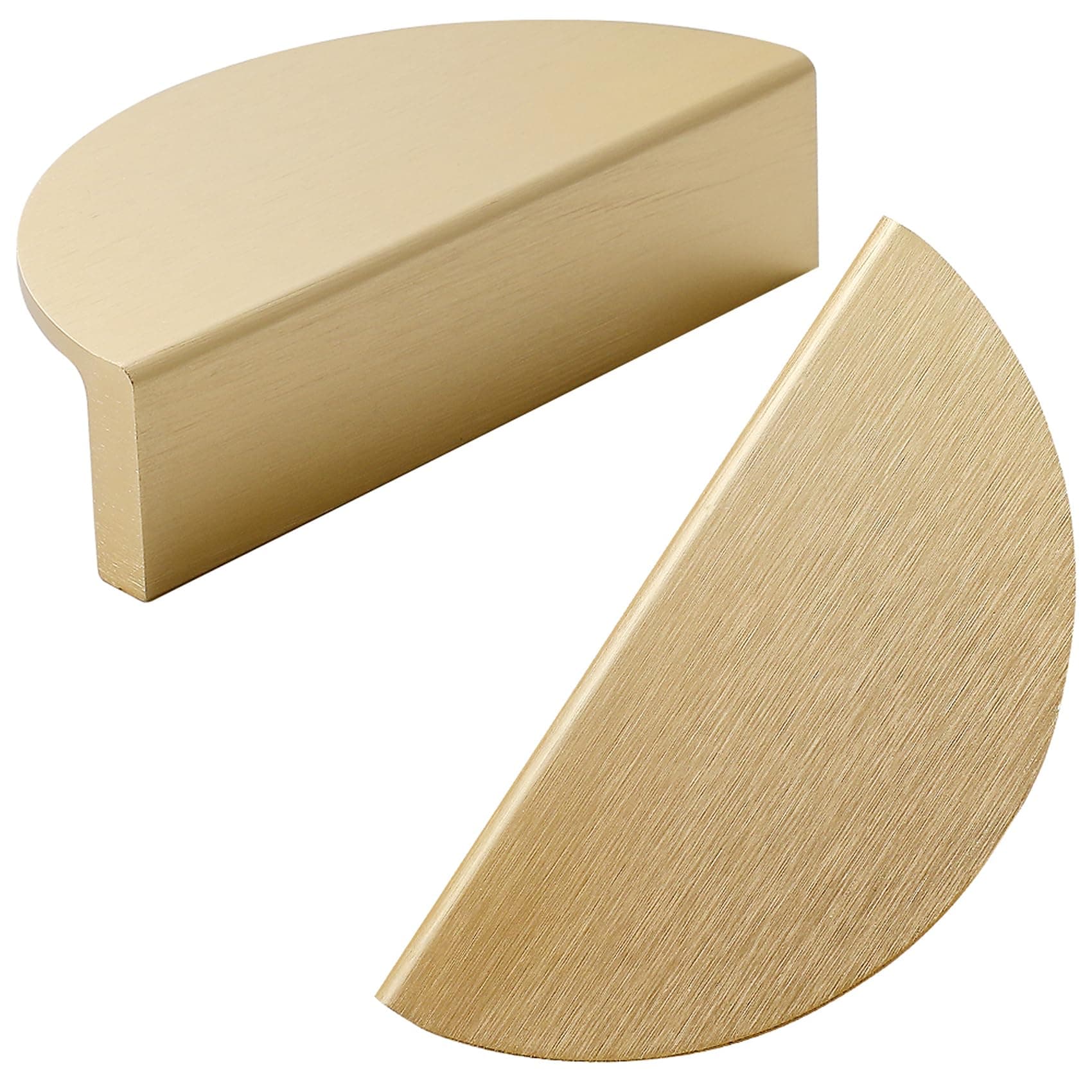 6 Pack Brushed Gold Semicircle Cabinet knobs Kitchen Cabinet Pulls with Vintage Cupboard Drawers Hardware Dresser Drawer Handles Kitchen Cabinet Handles (S, 6 Pack, Brushed Gold)