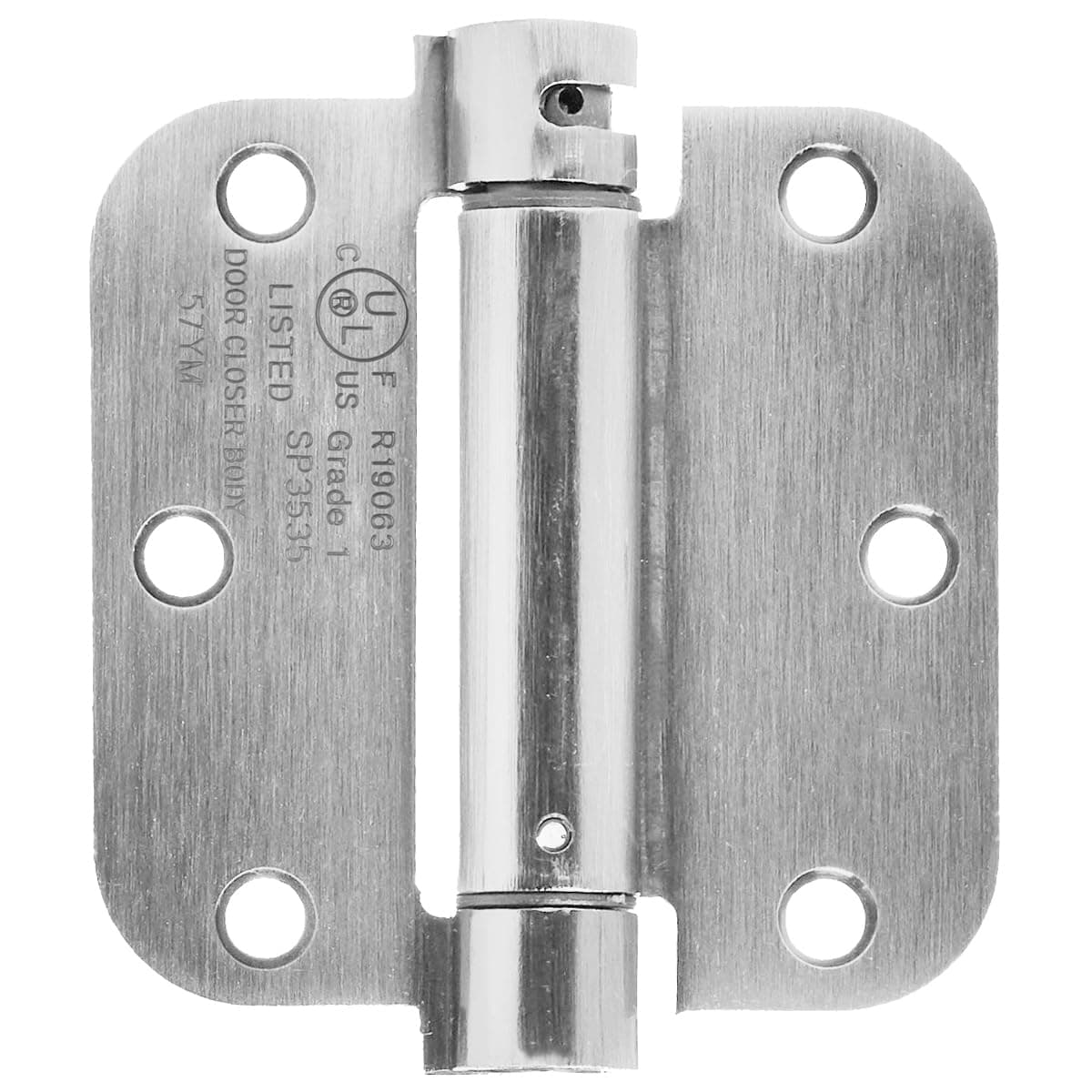 AmazonBasics Self-Closing 3.5" x 3.5" Door Hinge - 1 Piece - Satin Nickel