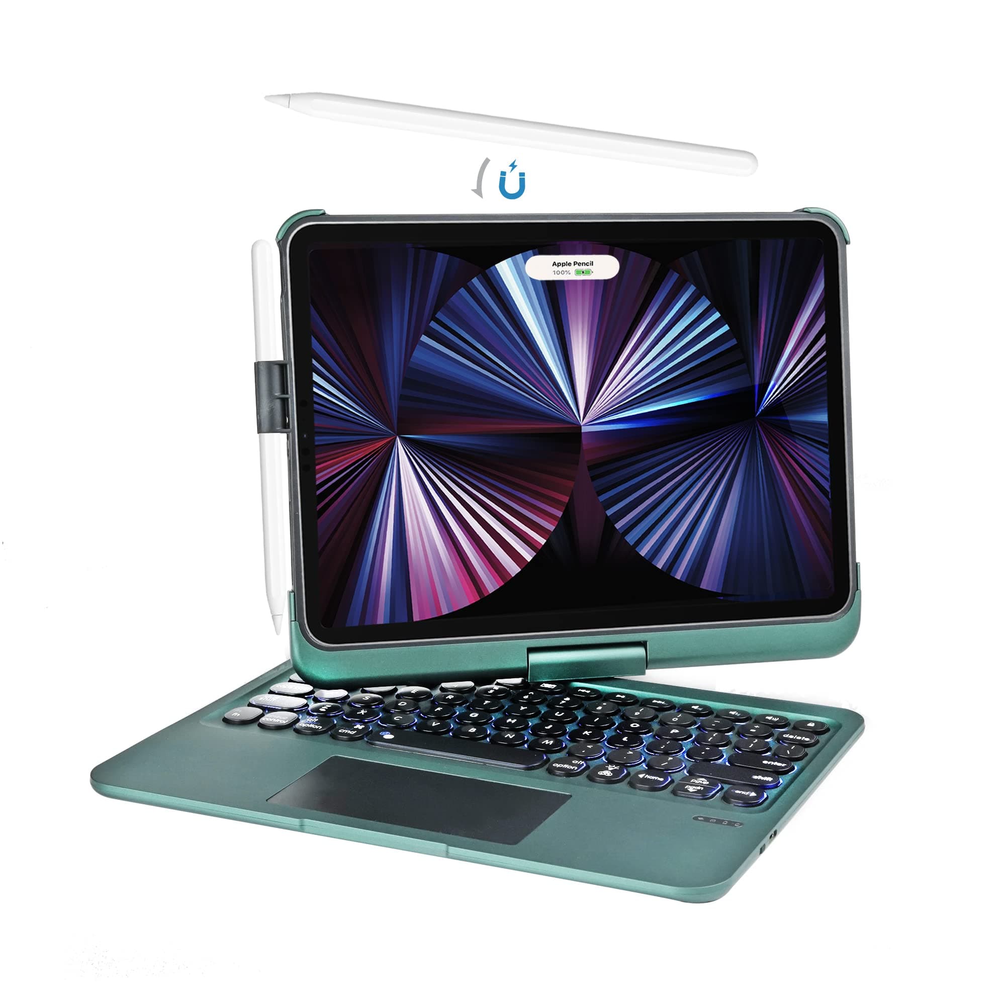 SynchroKeyboard Case for iPad Pro 11 Inch (4th/3rd/2nd/1st) Gen 2022 & Air 6th 11 Inch (M2, 2024) & iPad Air 5th/4th Gen 10.9 Inch Keyboard Case with Multi-Touch Trackpad, QWERTY