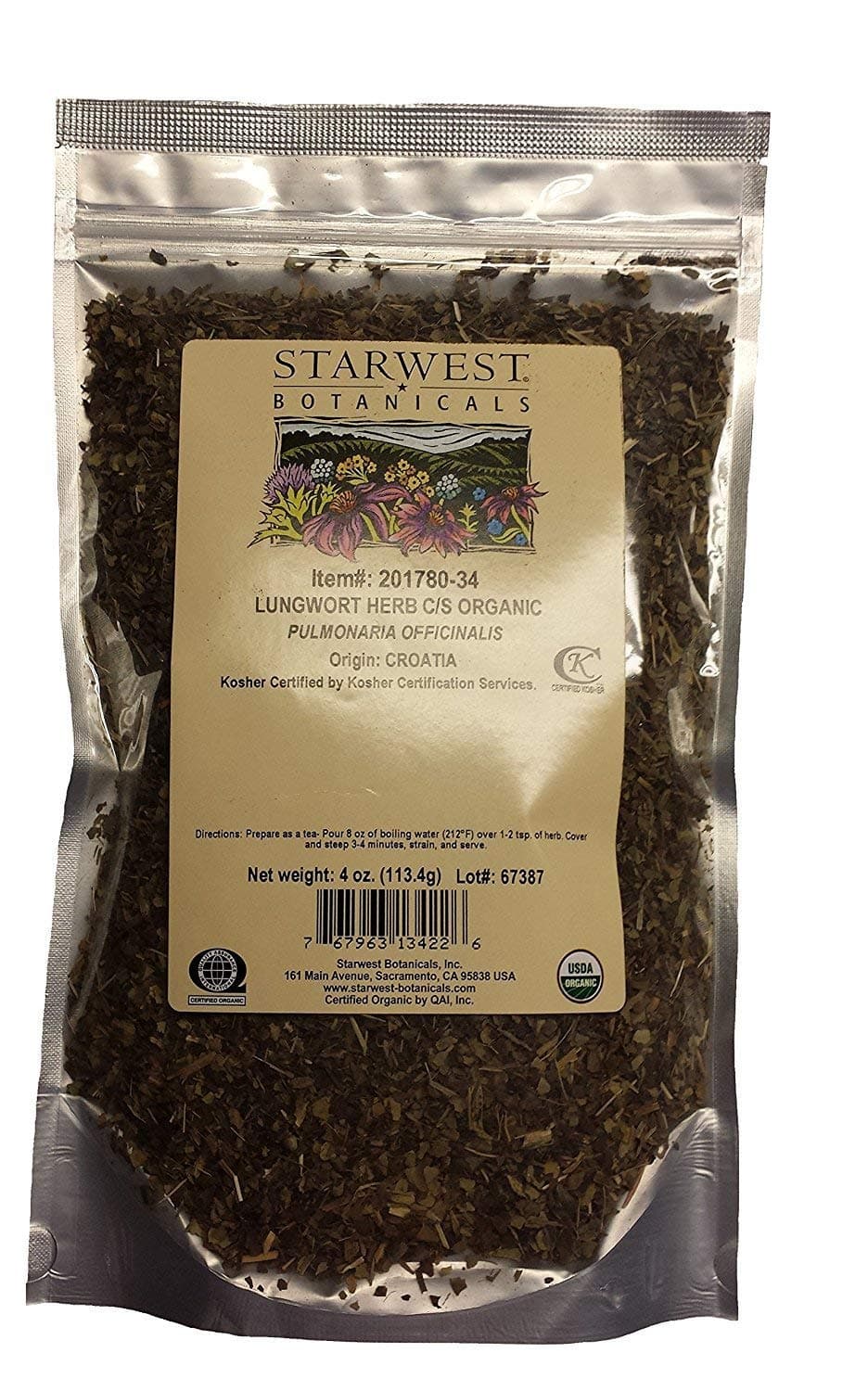 LUNGWORT HERB C/S ORG 4 OZ