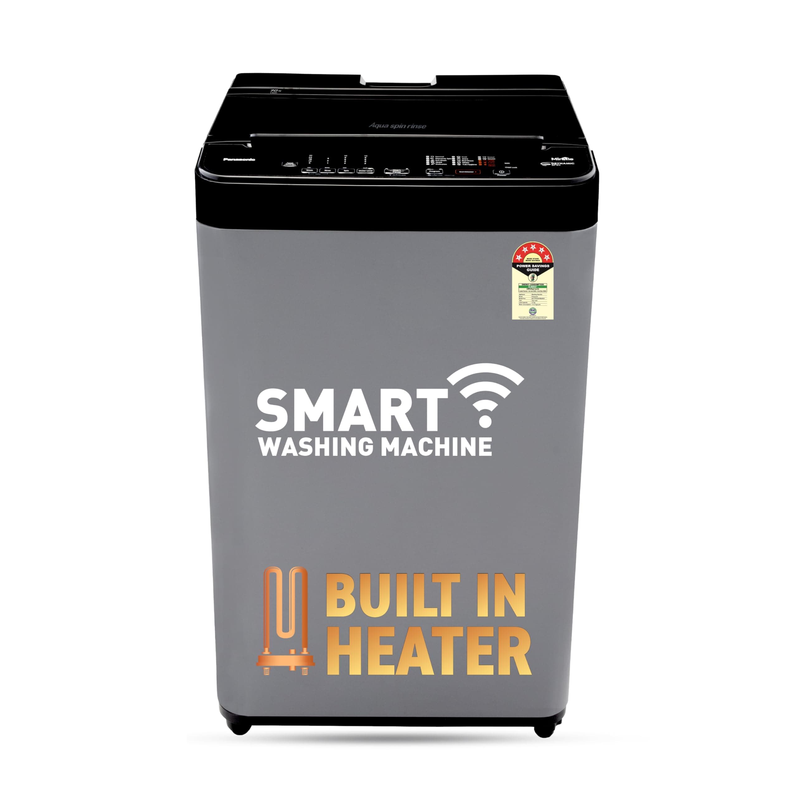 Panasonic 7 Kg Wifi Fully-Automatic Top Loading Smart Washing Machine (NA-F70CH4CRB, Charcoal Inox Grey, 2025 Model, Drynamic Spin)