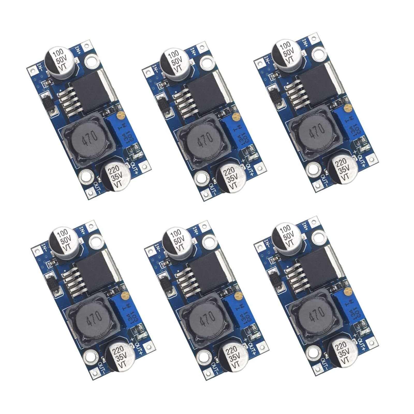 6 Pack LM2596 DC to DC High Efficiency Voltage Regulator 3.2-35V to 1.25-30V Buck Converter DIY Power Supply Module