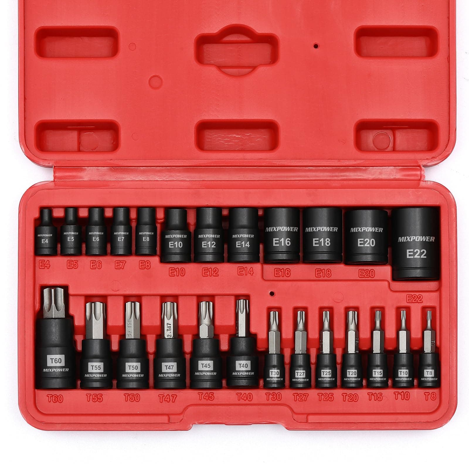 25 Piece Torx Bit Socket and Female External Socket Set