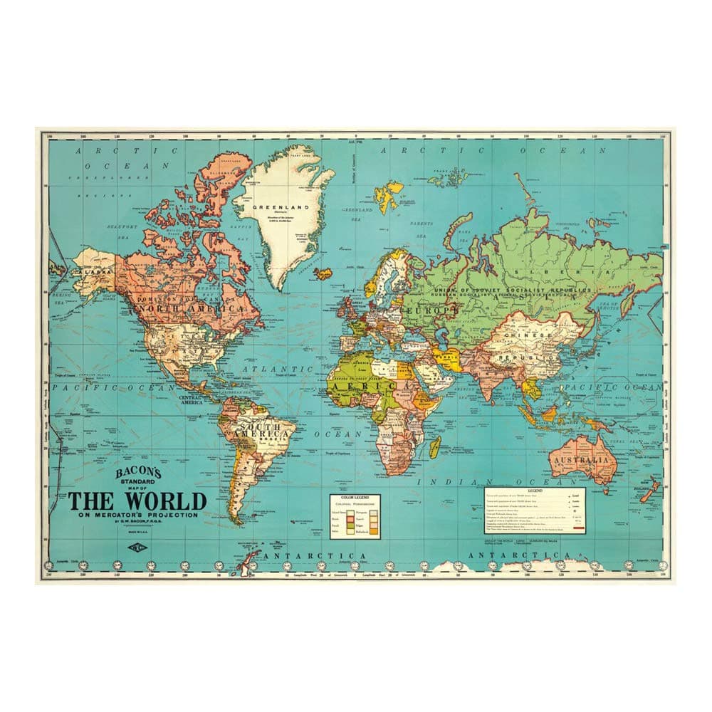 World map decorative paper