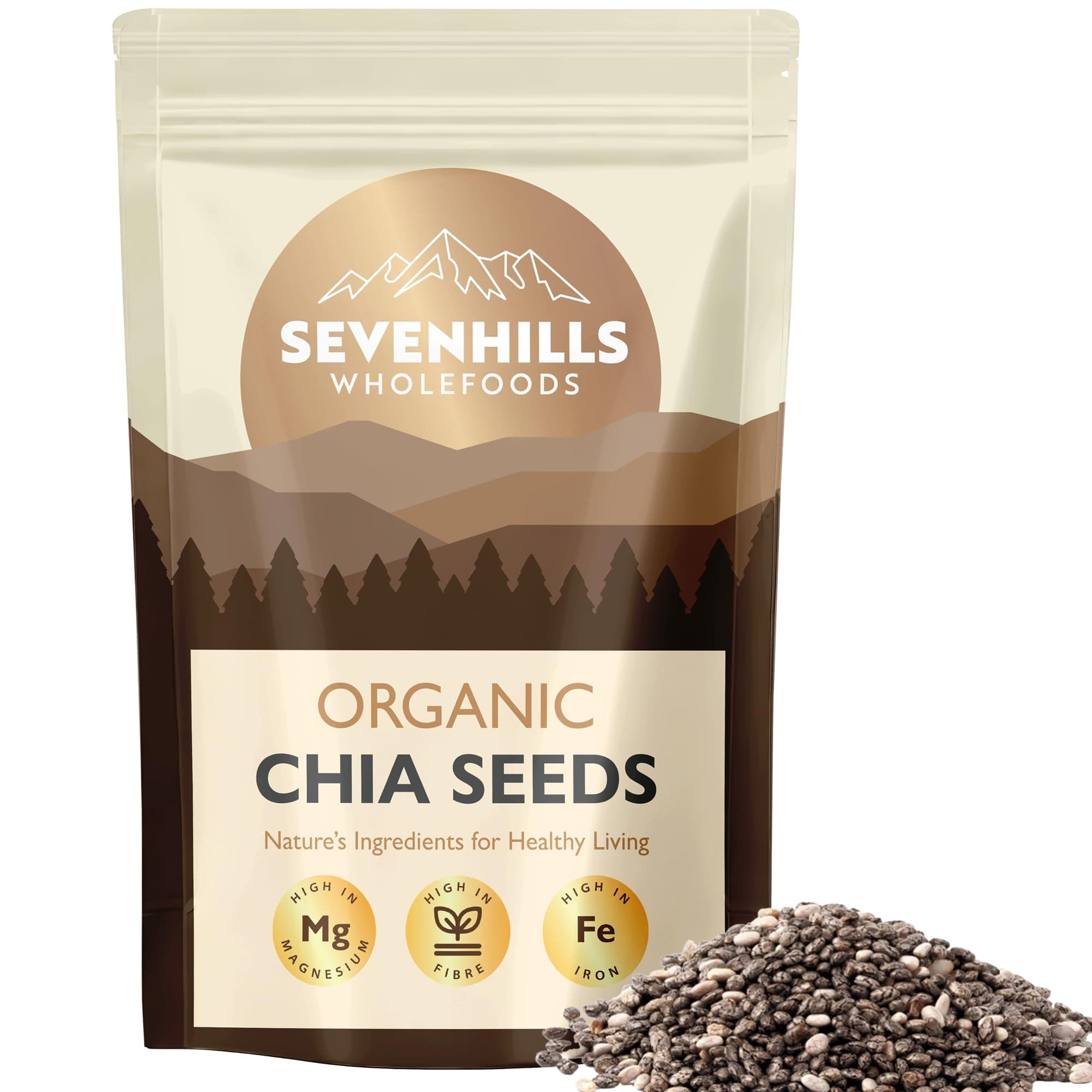 Sevenhills Wholefoods Organic Chia Seeds 1kg, Source of Omega 3, Protein, Fibre