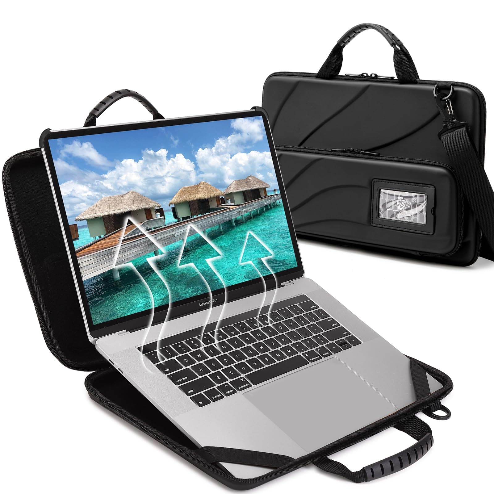- BUG 14.2-15.6 Inch Laptop Case Hard Shell, Protective Laptop Carrying Case with Stand for Heat Dissipation