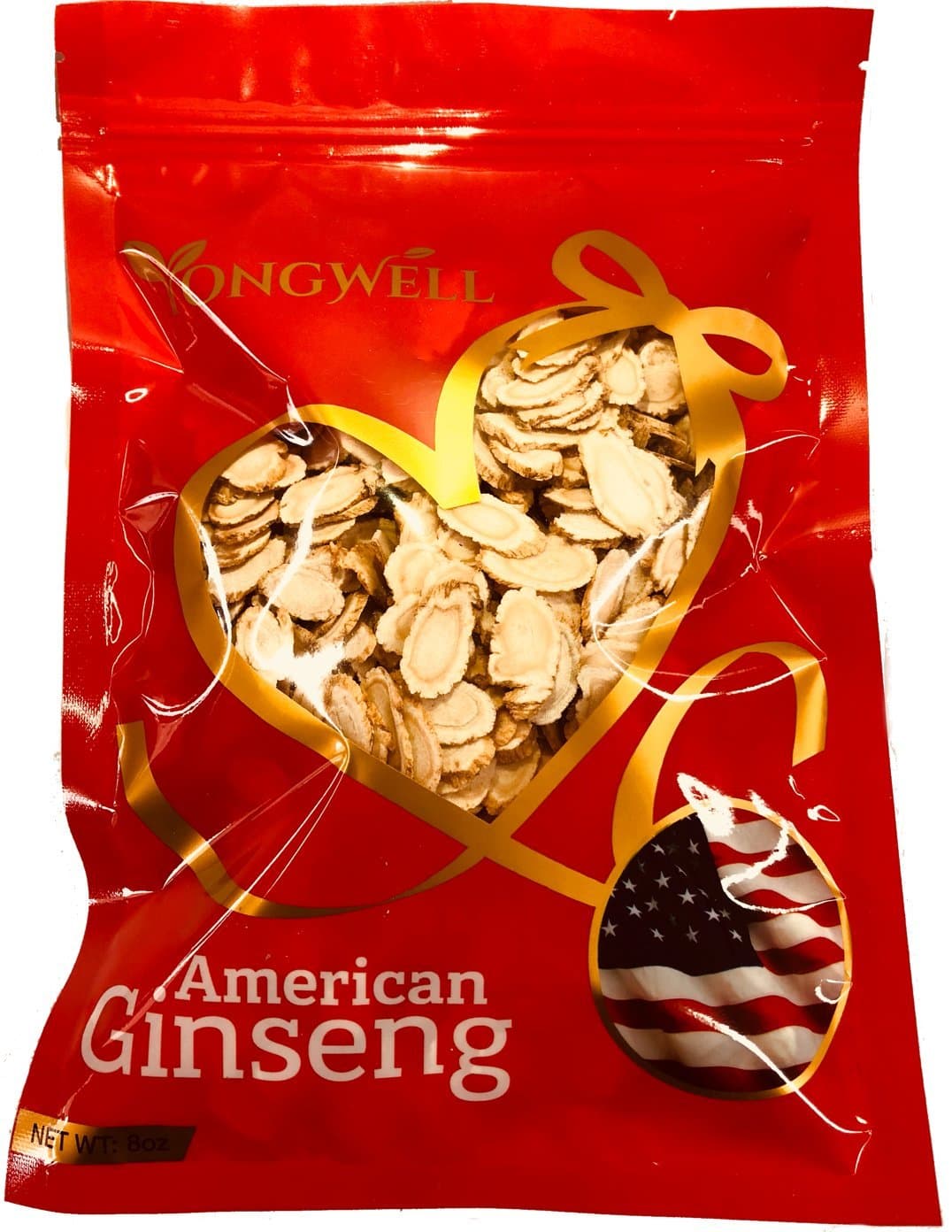 Hand-selected A Grade American Ginseng Slice Medium Slice (8 Oz. Gift Bag)