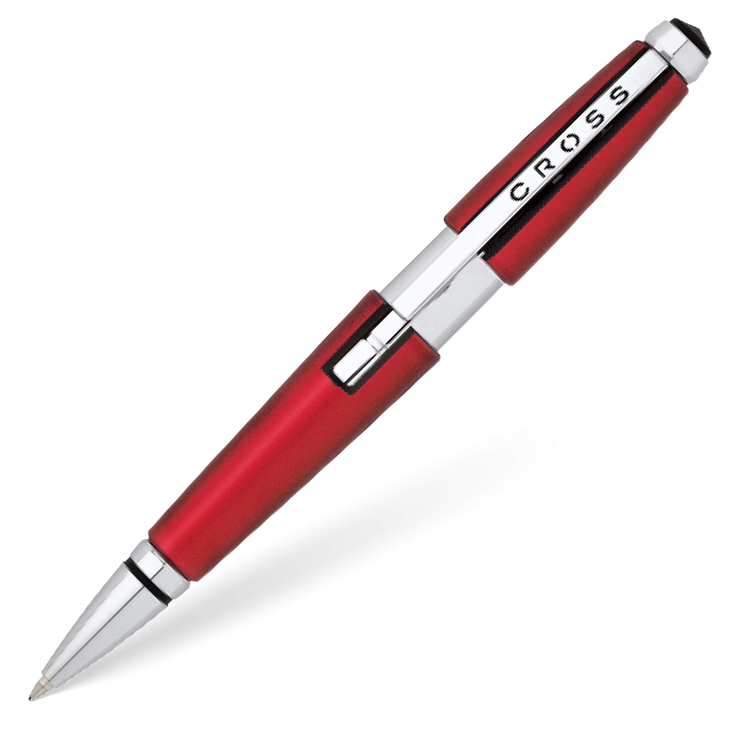 Edge Formula Red Selectip Rollerball Pen, Black Ink - Elegant Accessory for Effortless Writing - Capless Slide-Open & Snap-Shut Design - Ergonomic Shape - Comfortable Grip - Ideal Gift