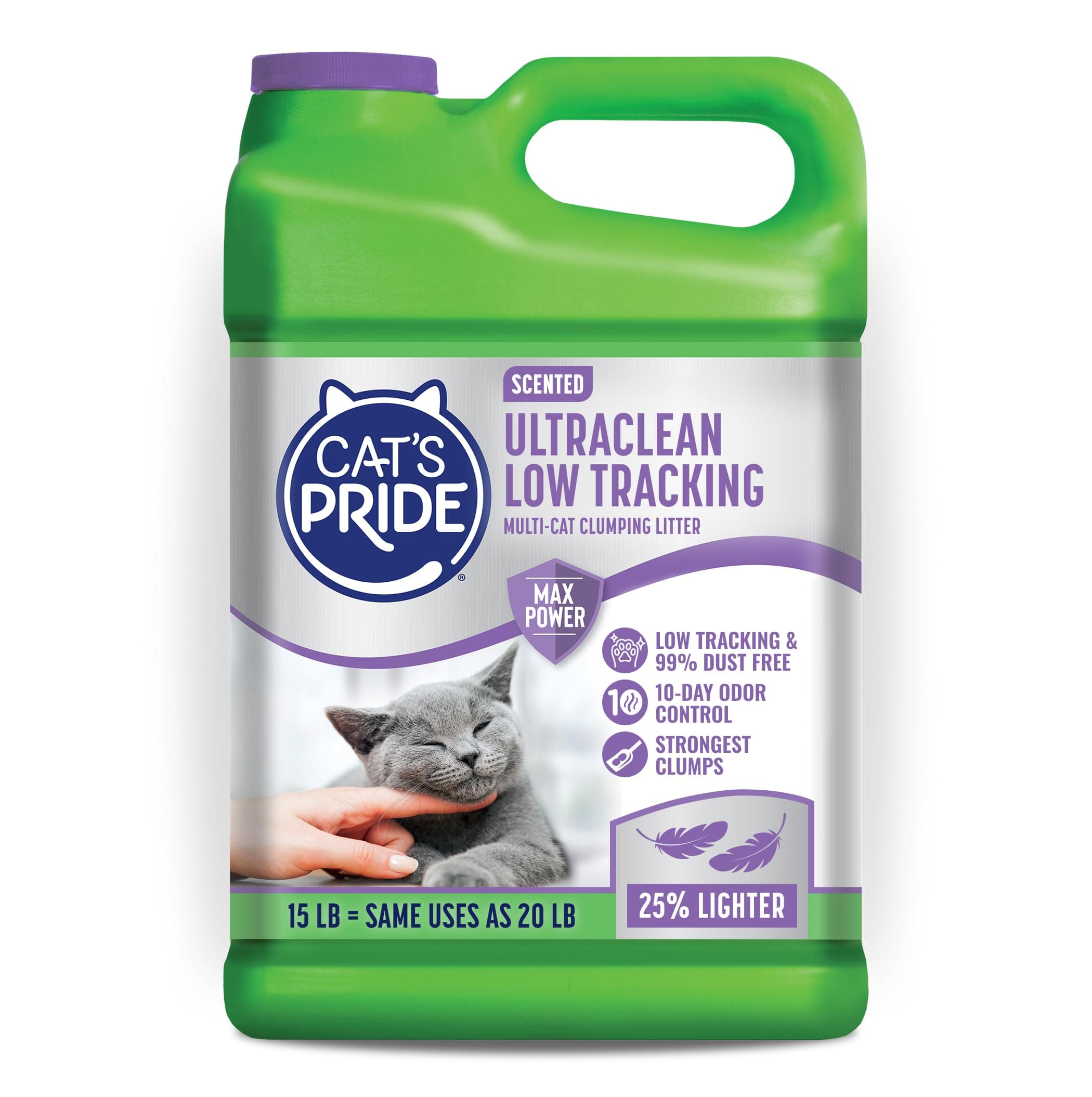 Max Power: UltraClean Low Tracking Multi-Cat Clumping Litter - Keeps Paws & Home Clean - Up to 10 Days of Powerful Odor Control - 99% Dust Free - Fresh Scent, 15 Pounds