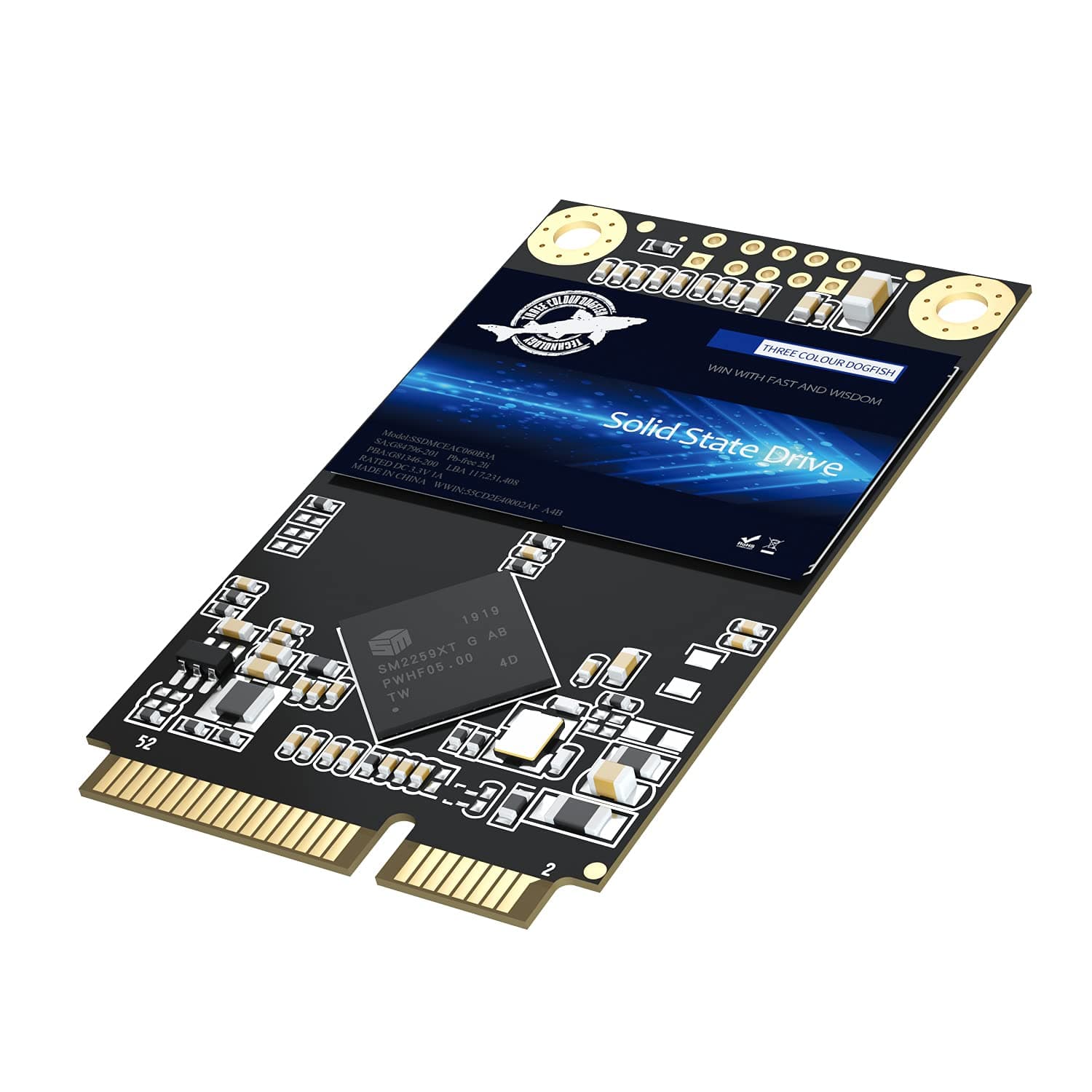 SSD mSATA 500GB Dogfish Internal Solid State Drive High Performance Hard Drive for Desktop Laptop SATA III 6Gb/s Includes SSD 32GB 60GB 64GB 120GB 128GB 240GB 250GB 480GB 500GB 1TB (500GB Msata)