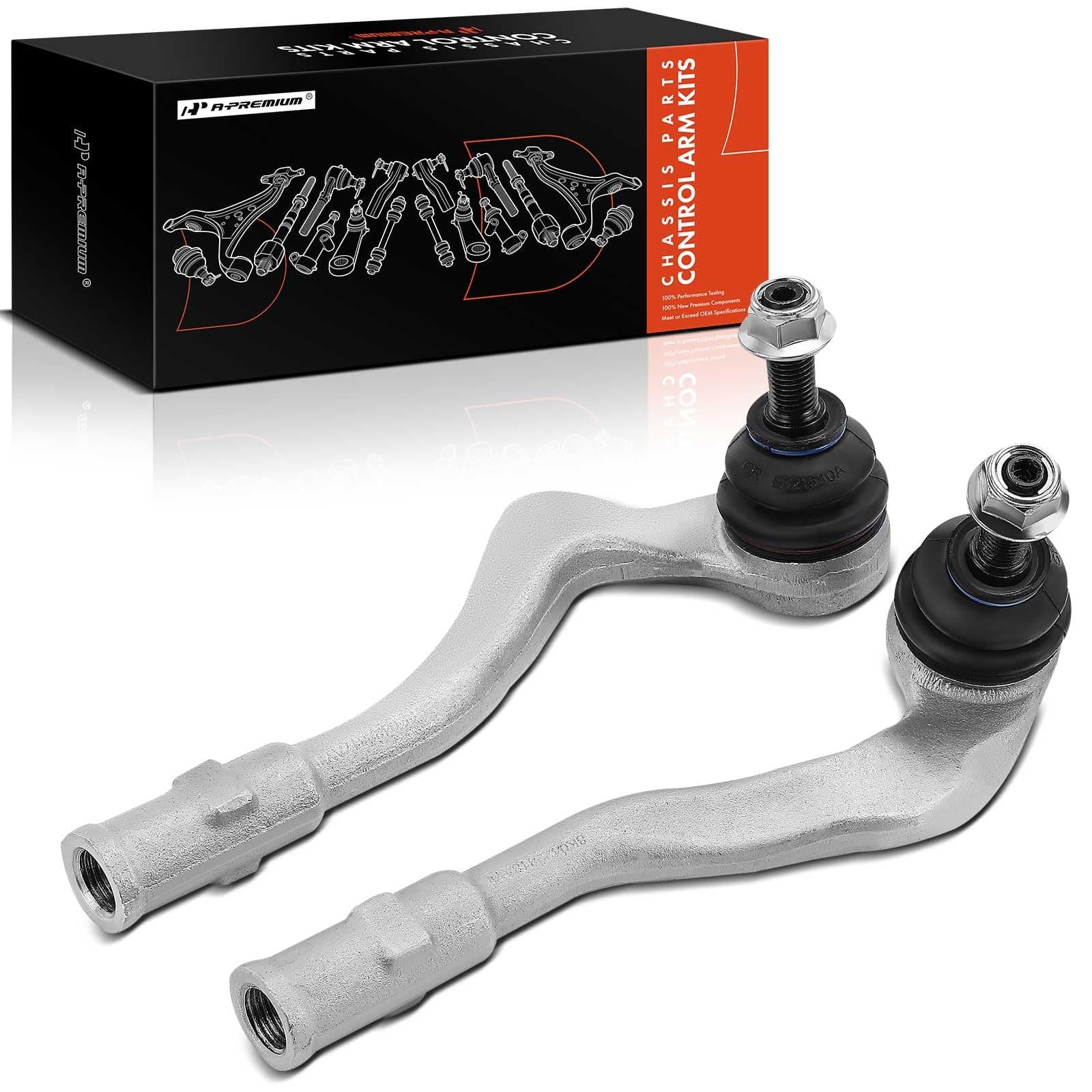 2 x Front Outer Tie Rod Ends, Compatible with Audi A4 (Quattro) 09-16, A4 allroad 13-16, Q5, A5 (Quattro), A6 (Quattro), A7 Quattro, allroad, RS5, RS7, S4, S5, S6, S7, SQ5, Porsche Macan