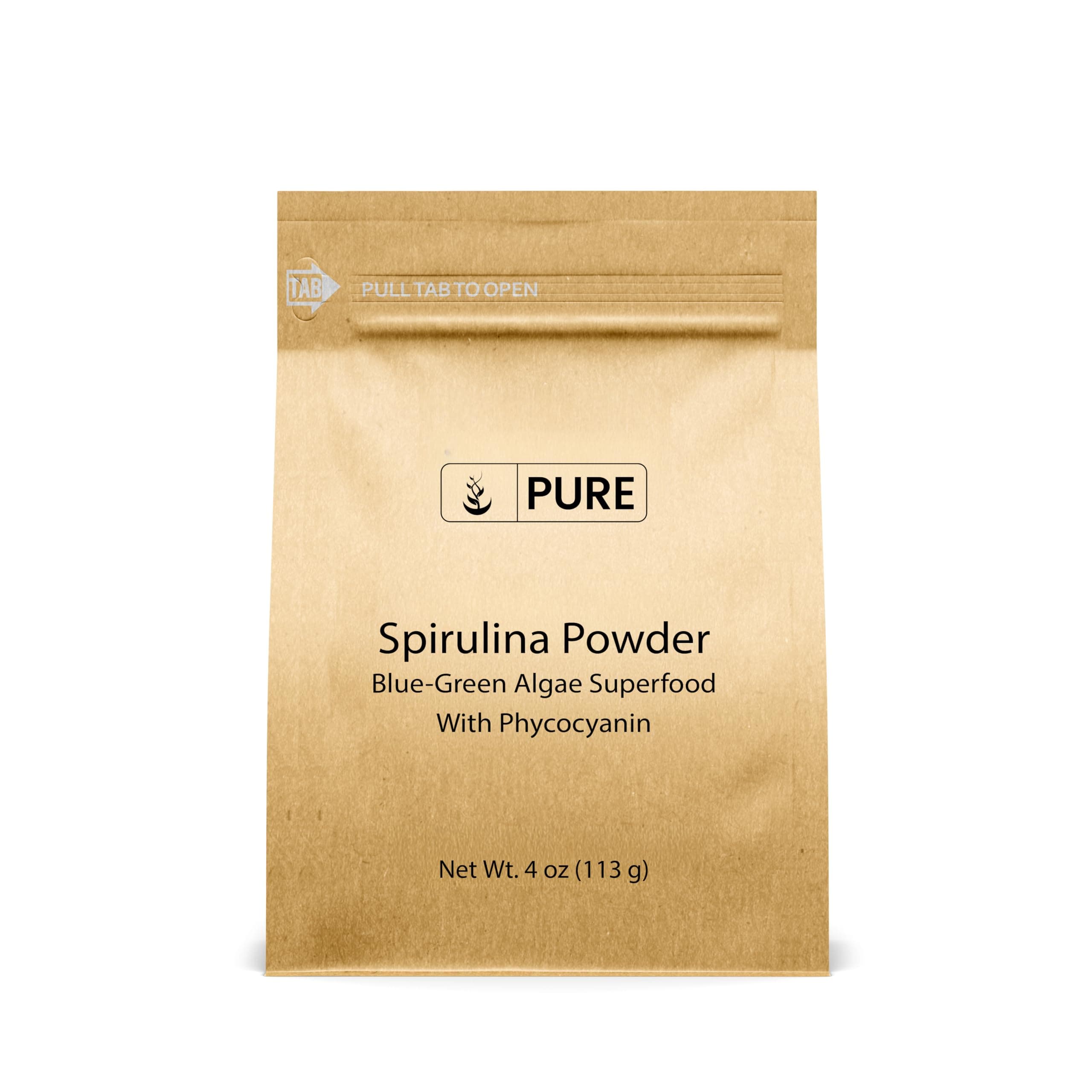 Spirulina Powder (4 oz) Green Algae Superfood with Phycocyanin