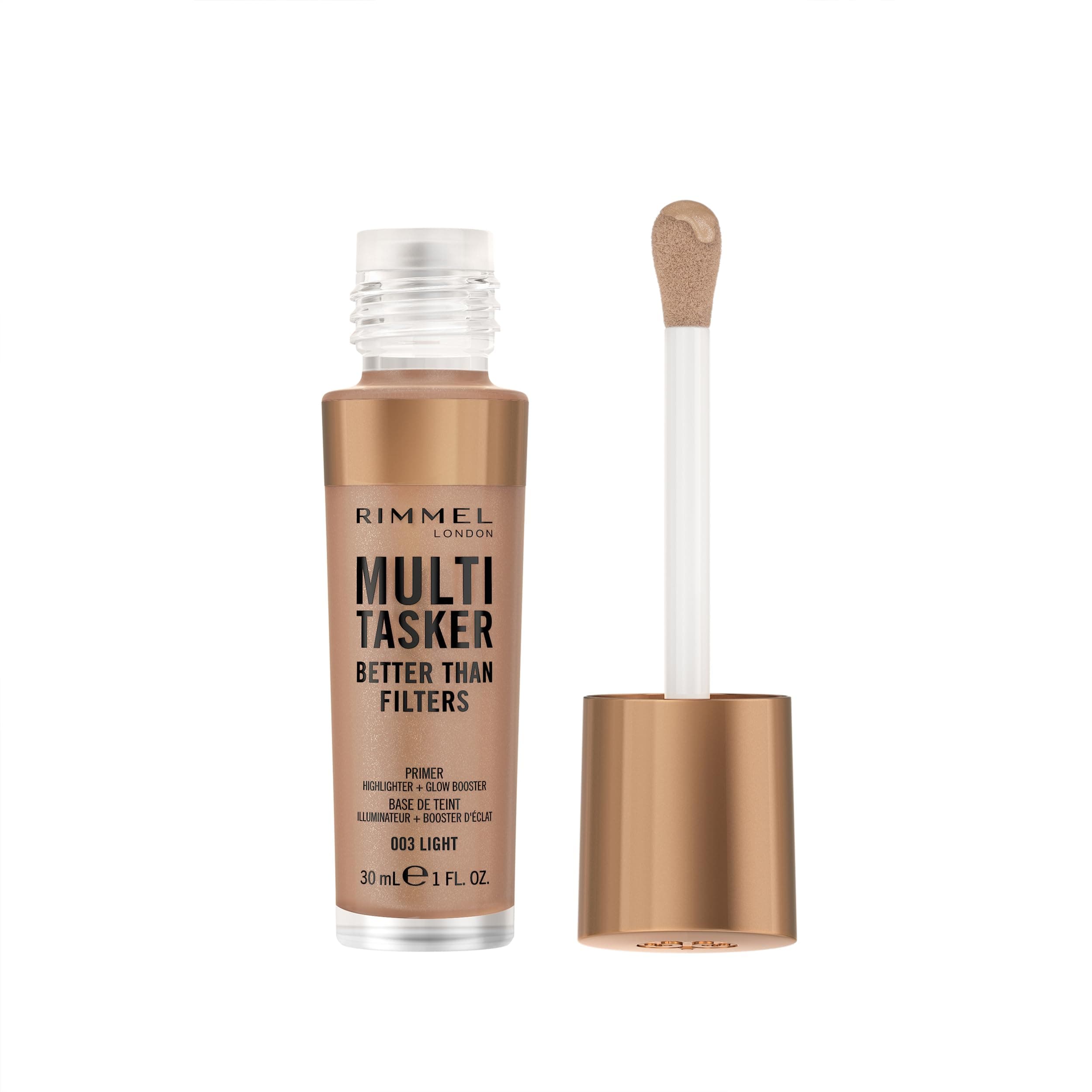 Multi Tasker Better Than Filters, 003 Light, 3 in 1 Face Primer, Glow Booster and Highlighter, Flawless Finish, Infused with Vitamin C and E, Maxi Soft Applicator, Vegan, 30ml