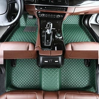 Custom Car Mat Fit for 98.99% Car Models Waterproof Full Coverage All Weather Protection Leather Car Floor Mats (Green)