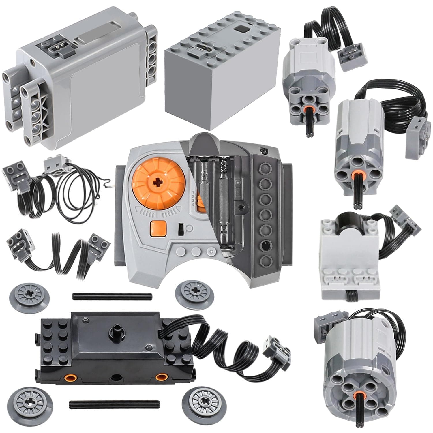16 Pcs Power Function Motor Set Motor Set for STEM Building Blocks Technical Parts Control Functions for MOC Blocks