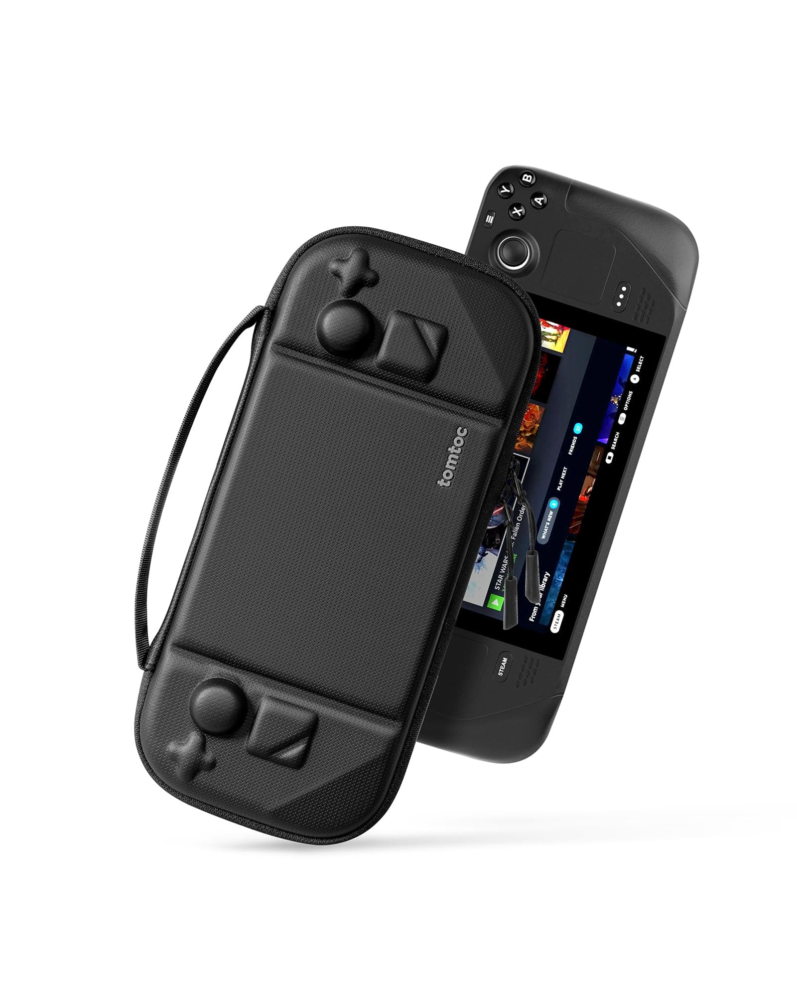 tomtoc Carrying Case Compatible with Steam Deck/OLED, Protective case, Hard Portable Travel Carrying bag for Steam Deck Console, Shockproof, Travel friendly, Black