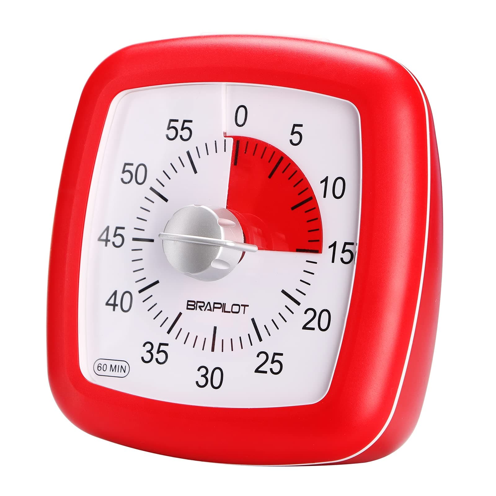 BRAPILOT Visual Timer for Kids Teacher Classroom, Countdown Clock, Time Management Tool for Teaching (RED)