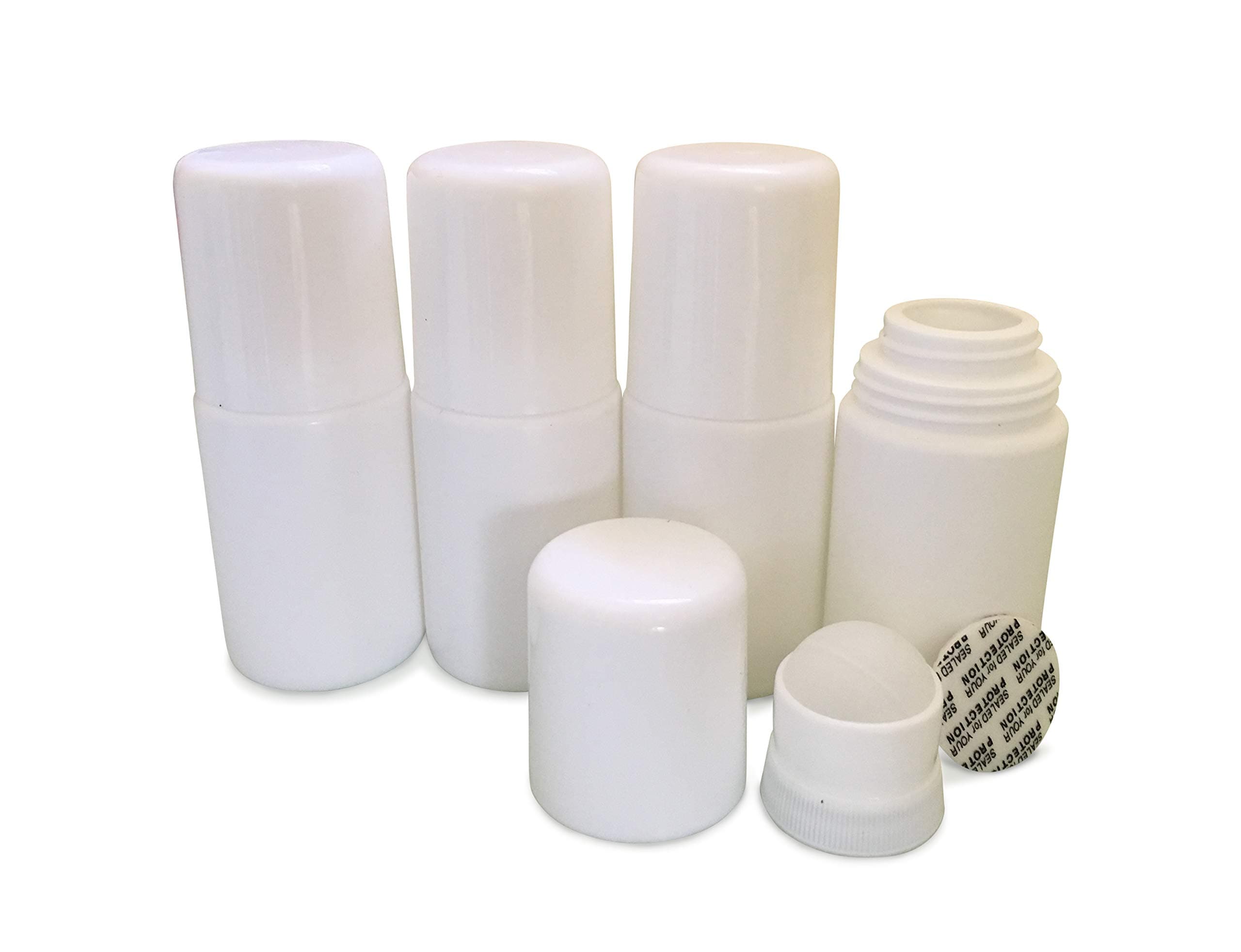 MagicHappens Empty Refillable Roll On Bottles – Recyclable 50ml Leak-Proof DIY Deodorant Containers Plastic Roller Ball, 4pc Set