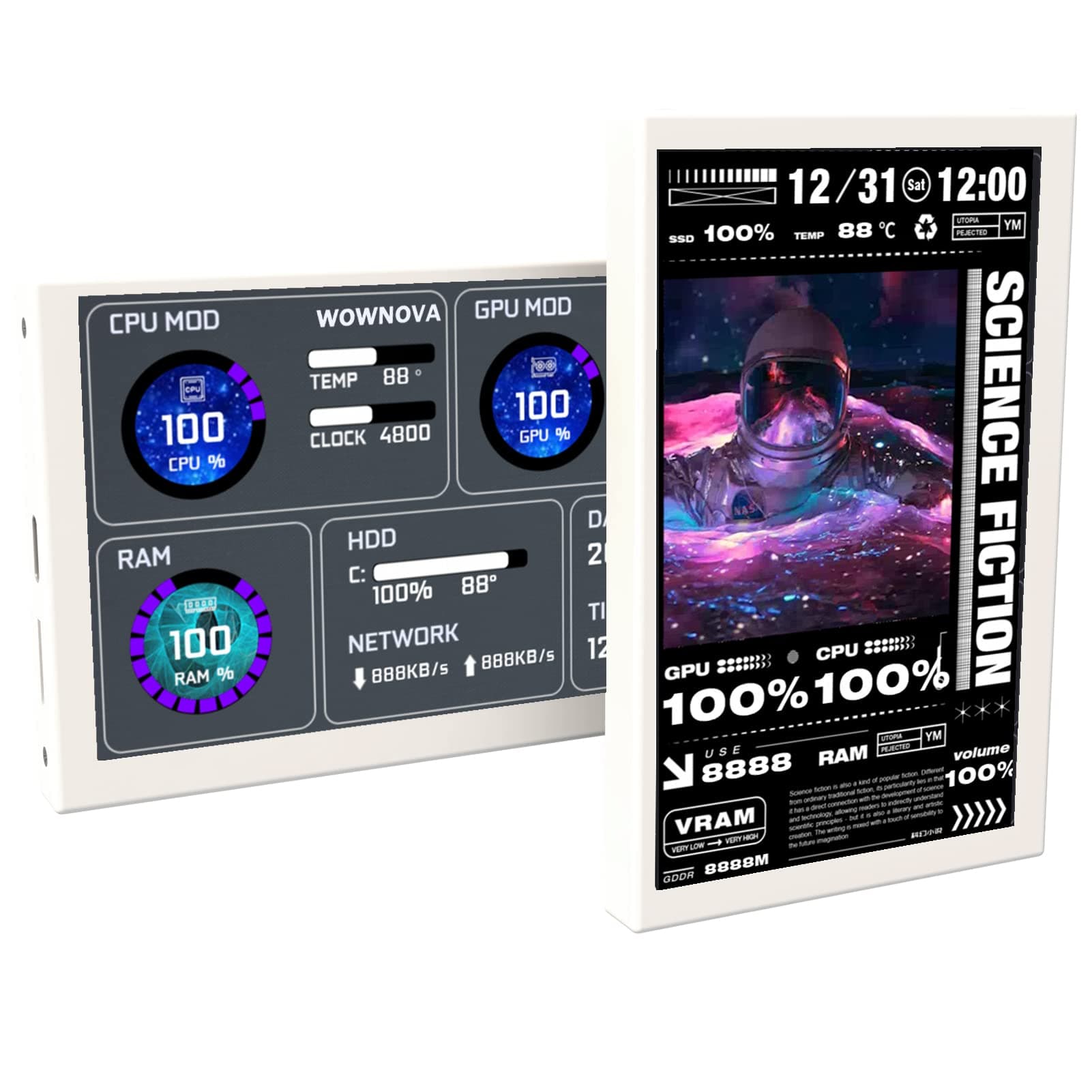 5 inch Computer Temp Monitor (white)