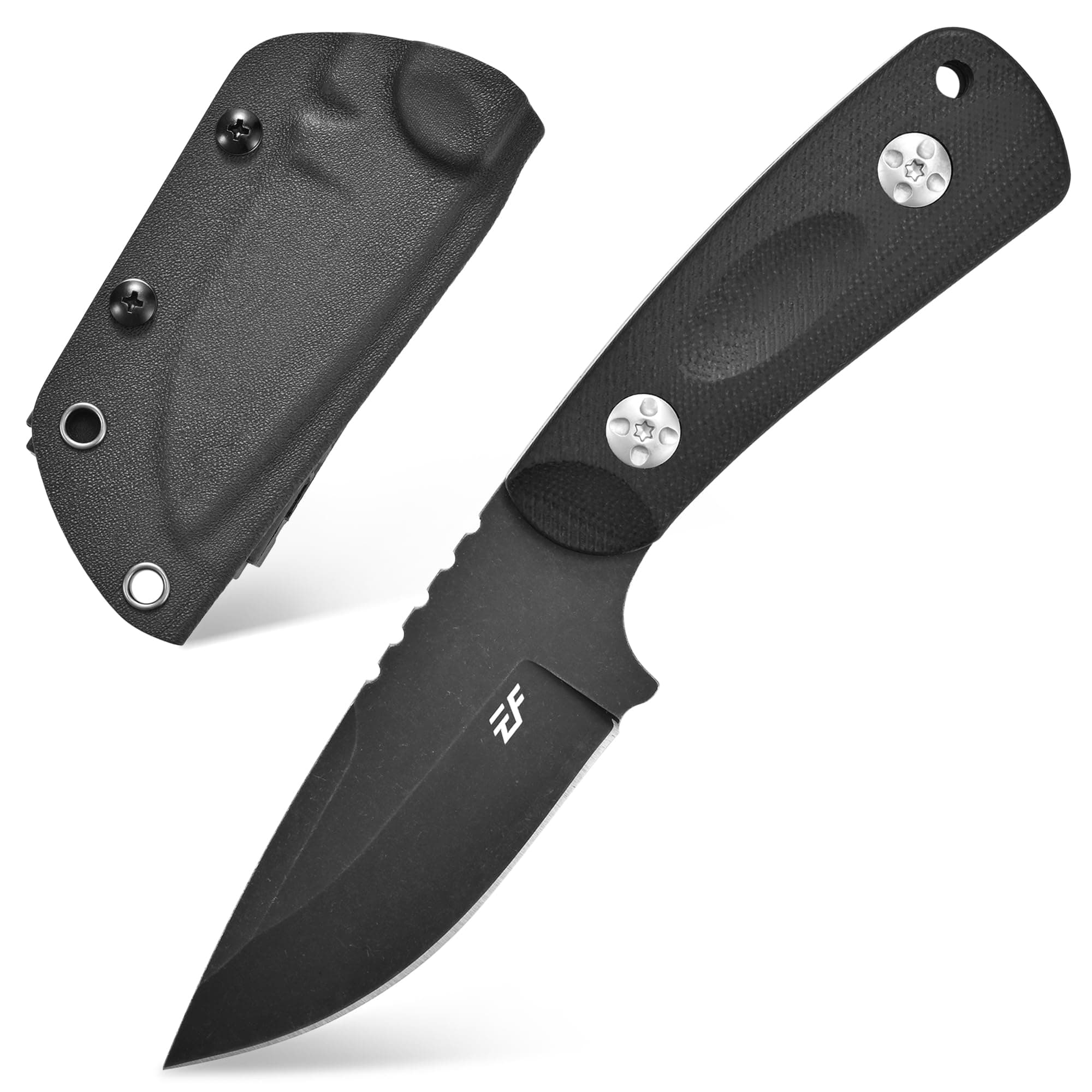 Eafengrow EF121 EDC Fixed Blade Knife D2 Blade Steel G10 Handle with Kydex Sheaths for Outdoor Activities Camping