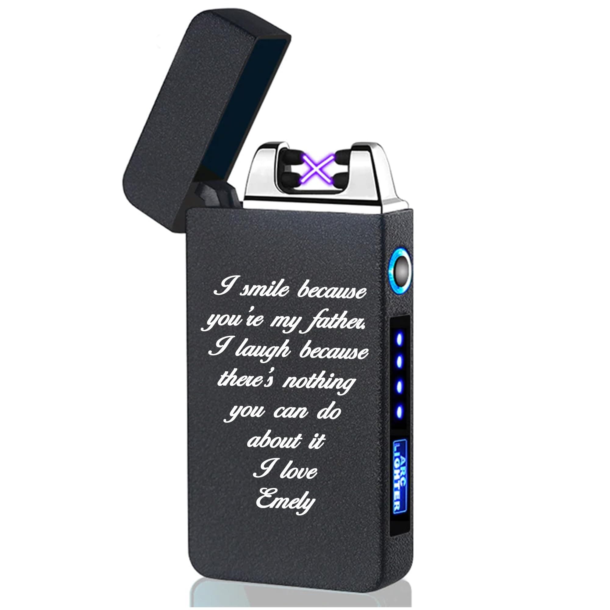 Custom Customized USB Electric Double Arc Lighter Rechargeable Windproof Torch Lighter e Dual Thunder Pulse Cross Lighter Plasma