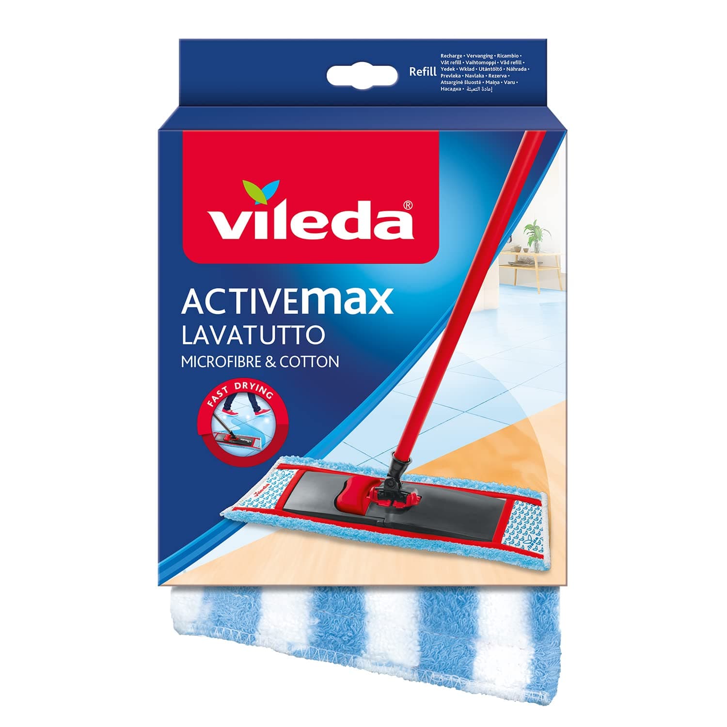 ActiveMax Lavatutto Micro & Cotton Flat Mop Refill, High absorbency
