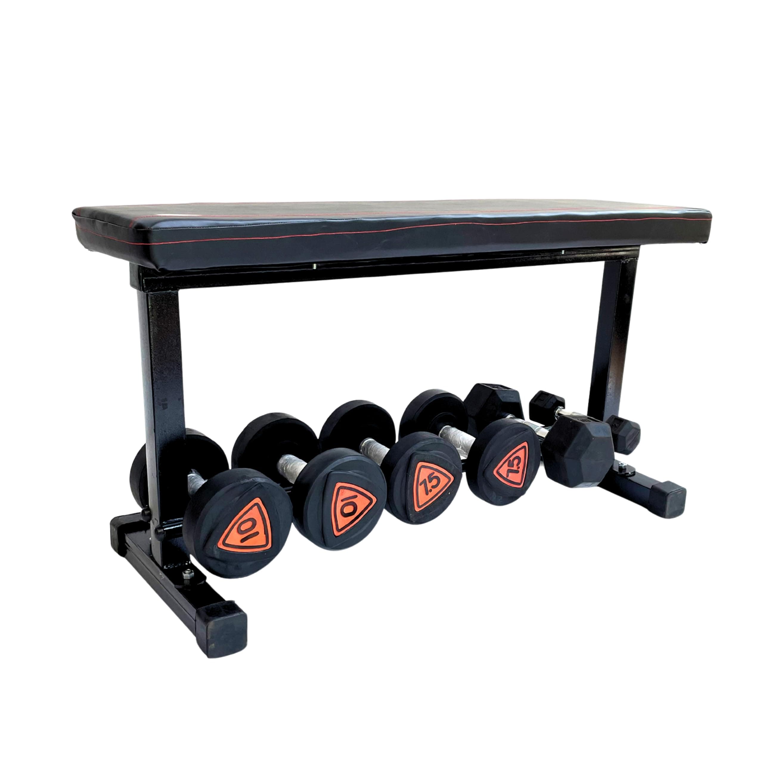 - Protoner Flat bench with dumbbell rack