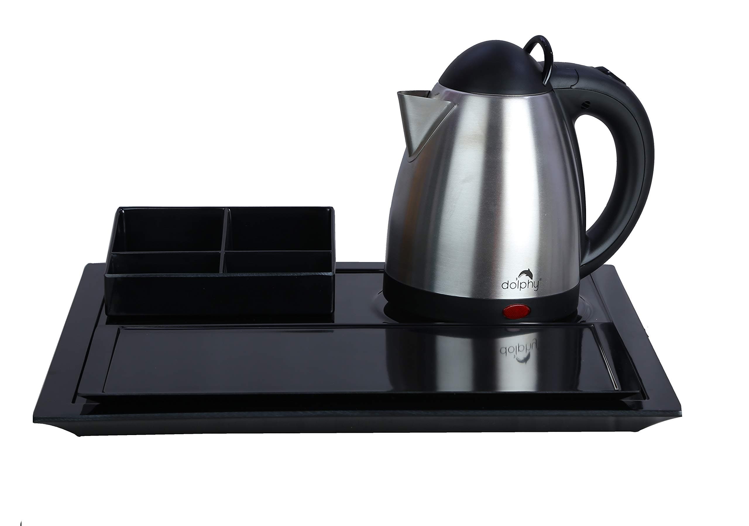 DOLPHY Electric Kettle with Tray Sets (Silver and Black)