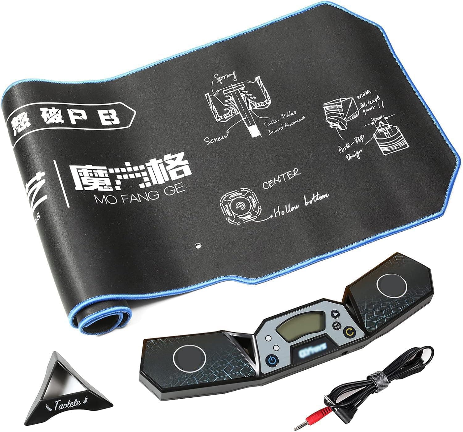TaoLeLeTaolele Qiyi Speed Cube Timer Professional Athletics Touch Control Timer with 80X30cm Mat, Highly Sensitive Sensor and Data Cable Connector for Various Displays for Race Stack Competition