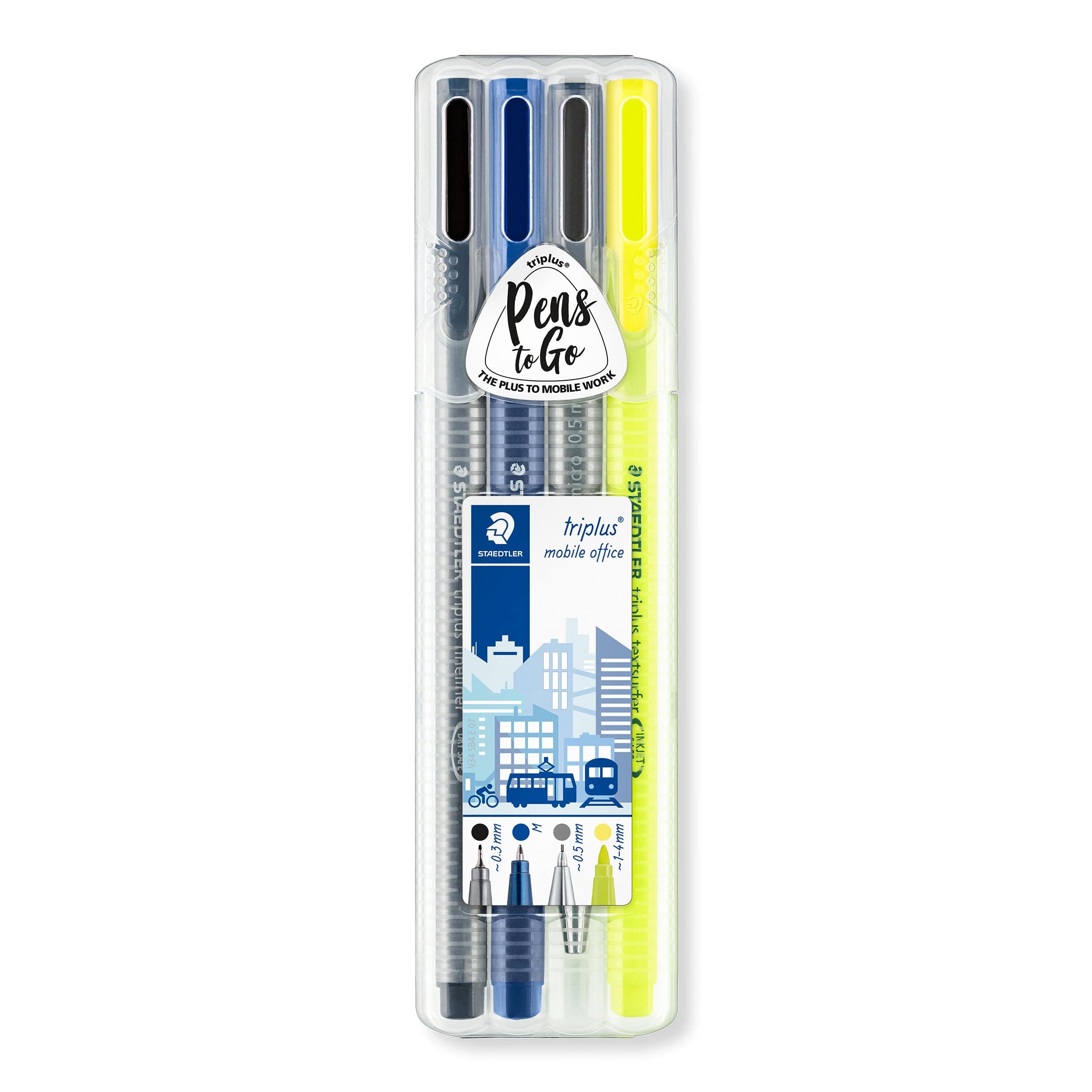 34 SB4 Triplus Mobile Office Stationery Set - Assorted Writing Instruments (Pack of 4)