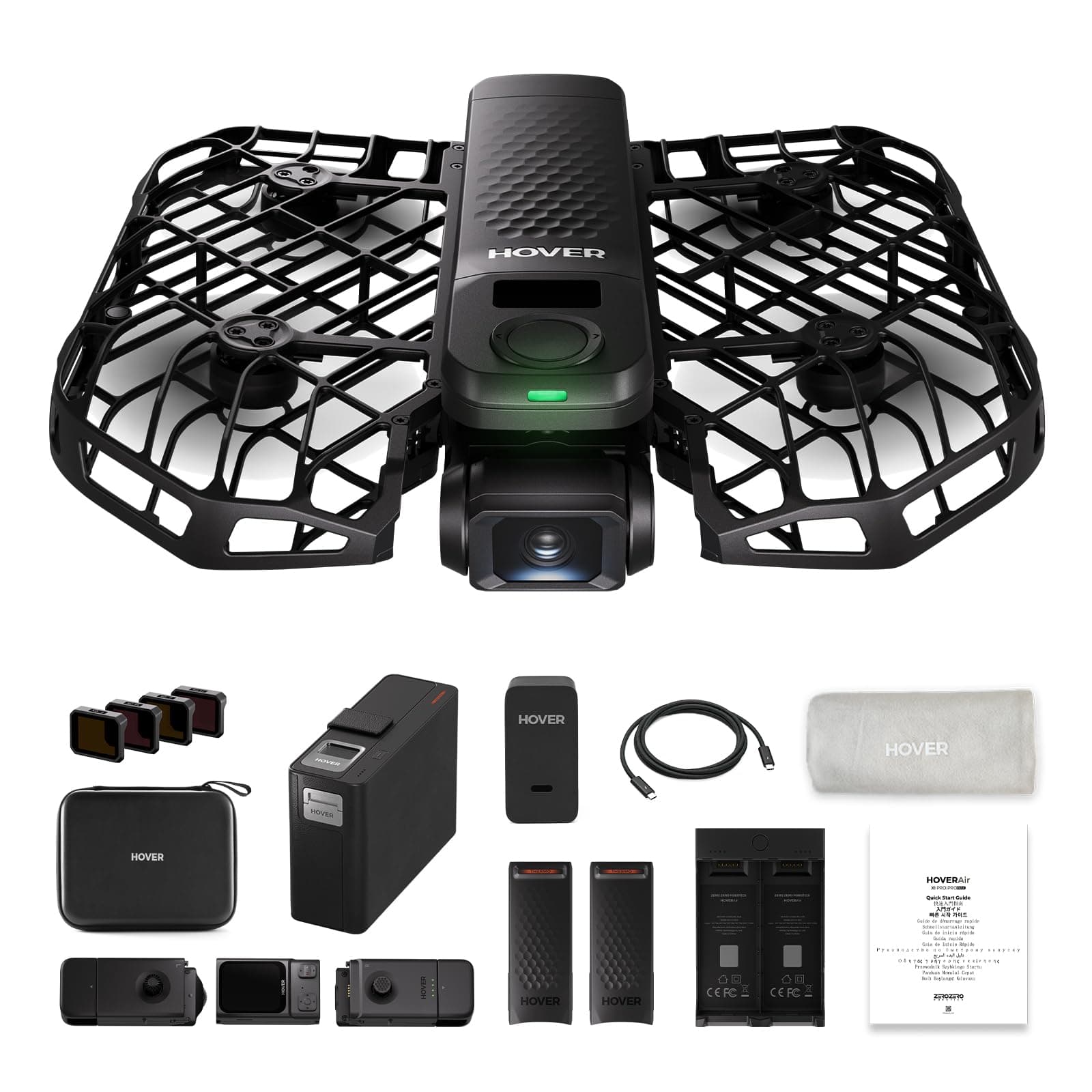 HOVERAir X1 PRO 4K Drone with Camera, Foldable Action Flying Camera with 42 KM/H Follow Speed, 15+ Fully Automatic Flight Modes, Fly Anywhere with OmniTerrain, SmoothCapture 2.0(Skiing Combo)