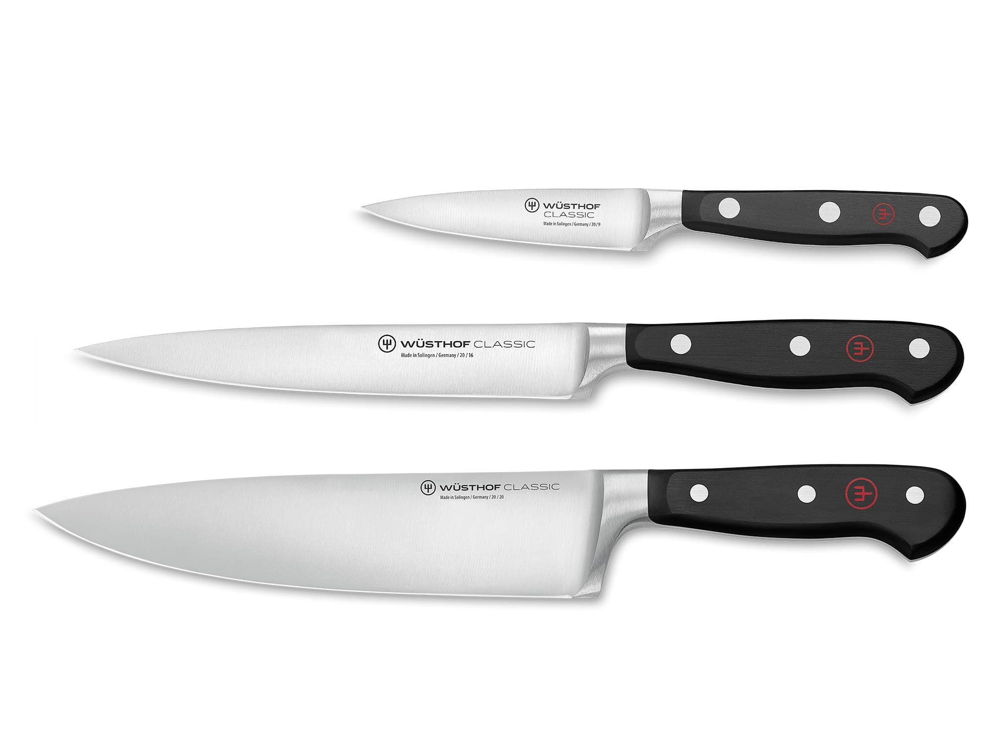 Classic 3-Piece Chef's Knife Set, Black