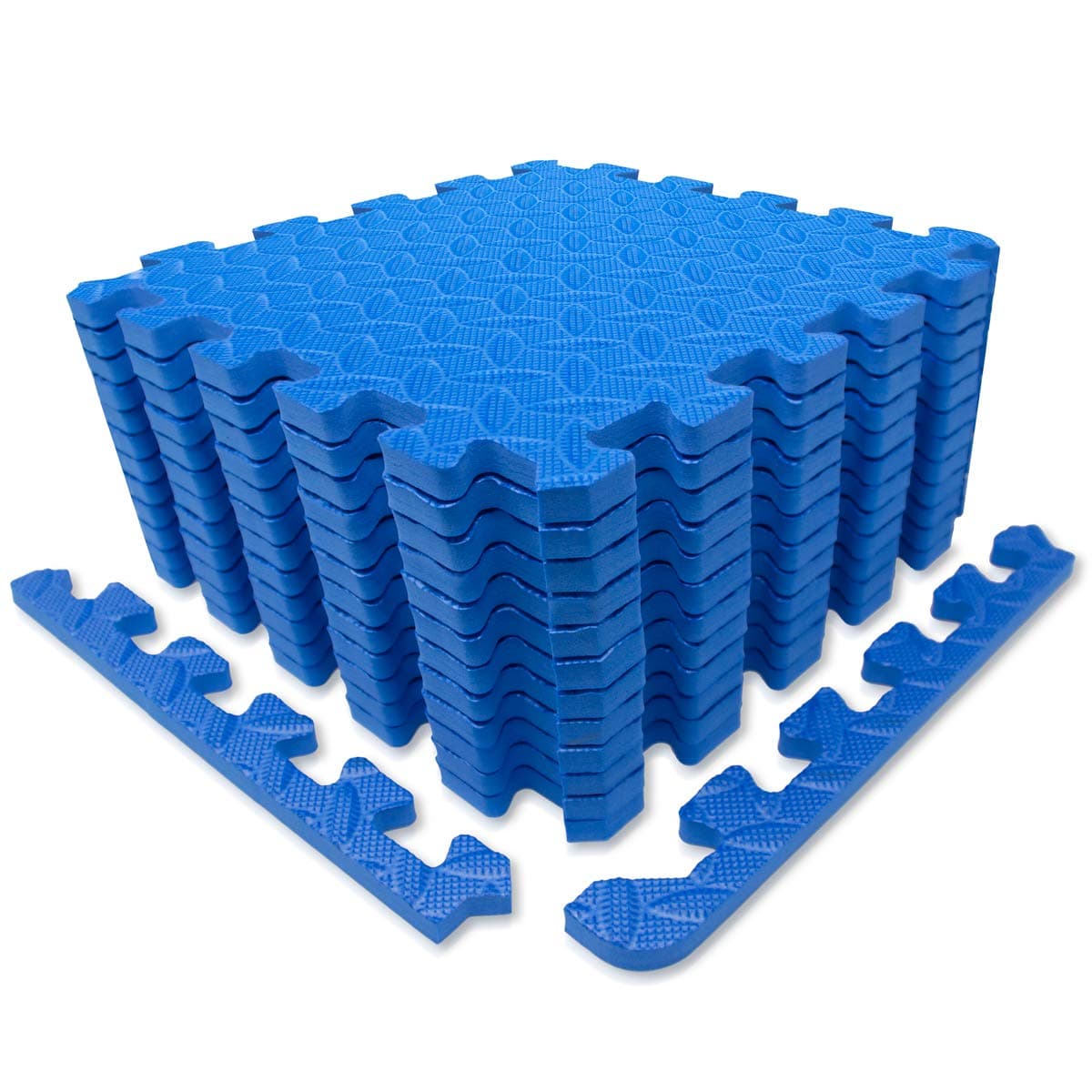 9HORN Exercise Mat/Protective Flooring Mats with EVA Foam Interlocking Tiles and Edge Pieces Suitable for Gym Equipment, Yoga, Surface Protection