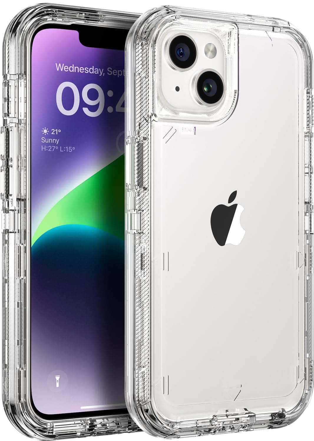 for iPhone 14 Case for iPhone 13 Case, Heavy Duty Shockproof Anti-Fall Clear Case