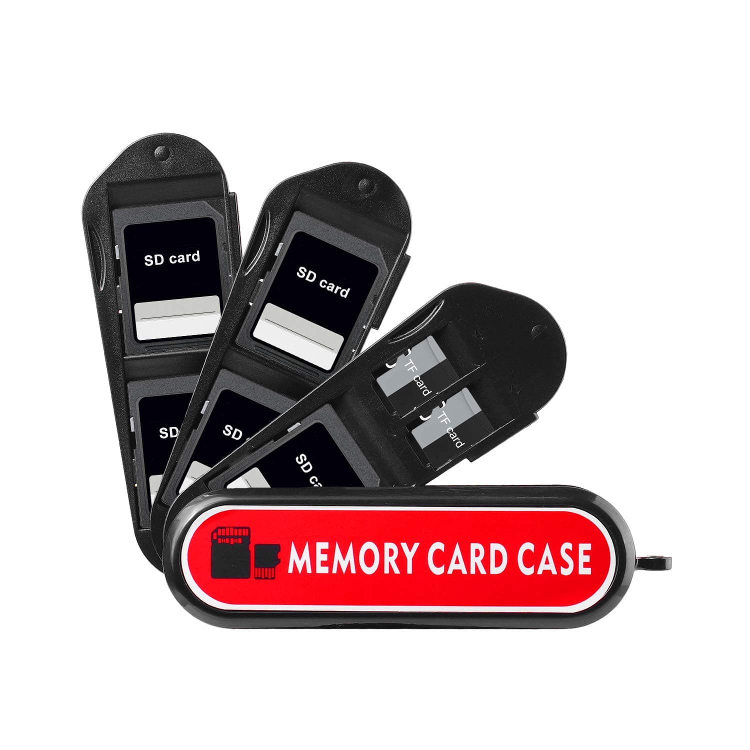 LYNCA Memory Card Case Holder, Memory Card Hard Protector Case-Swiss Army Knife Type Professional Compact Camera Card Hard Storage Organizer Box for 5 SD Cards 2 Micro SD/TF Cards