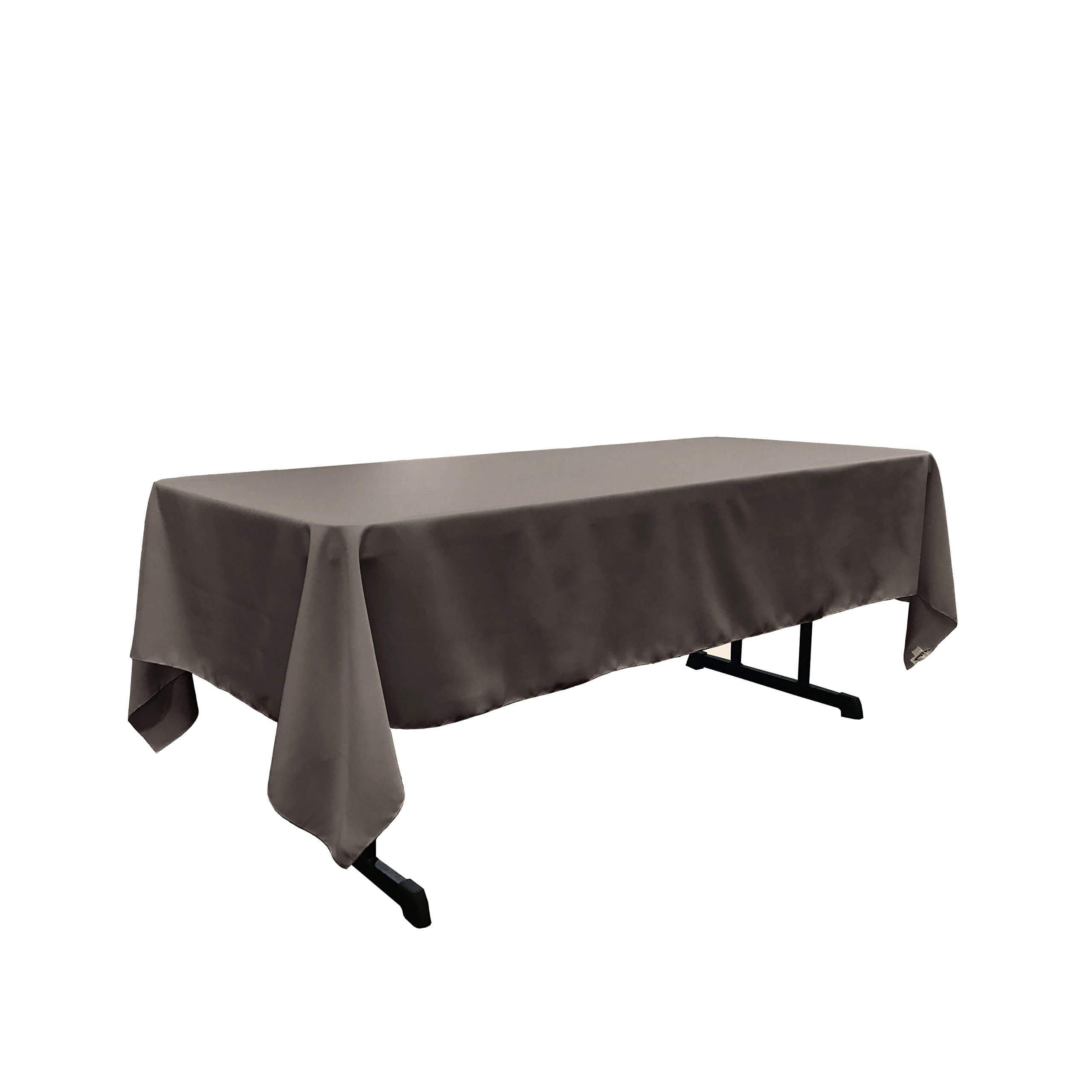 LA Linen Polyester Poplin Washable Rectangular Tablecloth, Stain and Wrinkle Resistant Table Cover 60x102, Fabric Table Cloth for Dinning, Kitchen, Party, Holiday 60 by 102-Inch, Charcoal