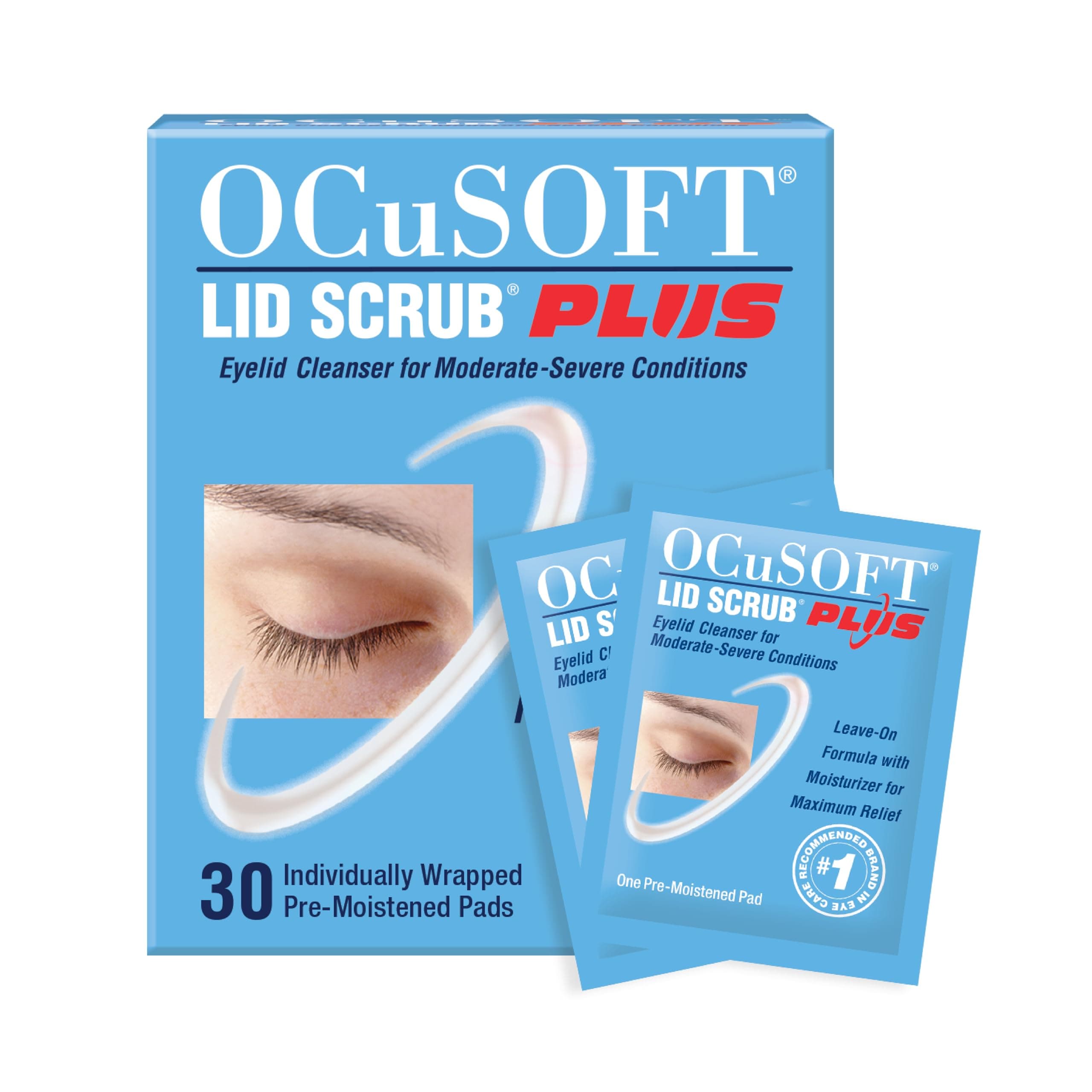 Lid Scrub Plus, Pre-Moistened Pads, 30 Count