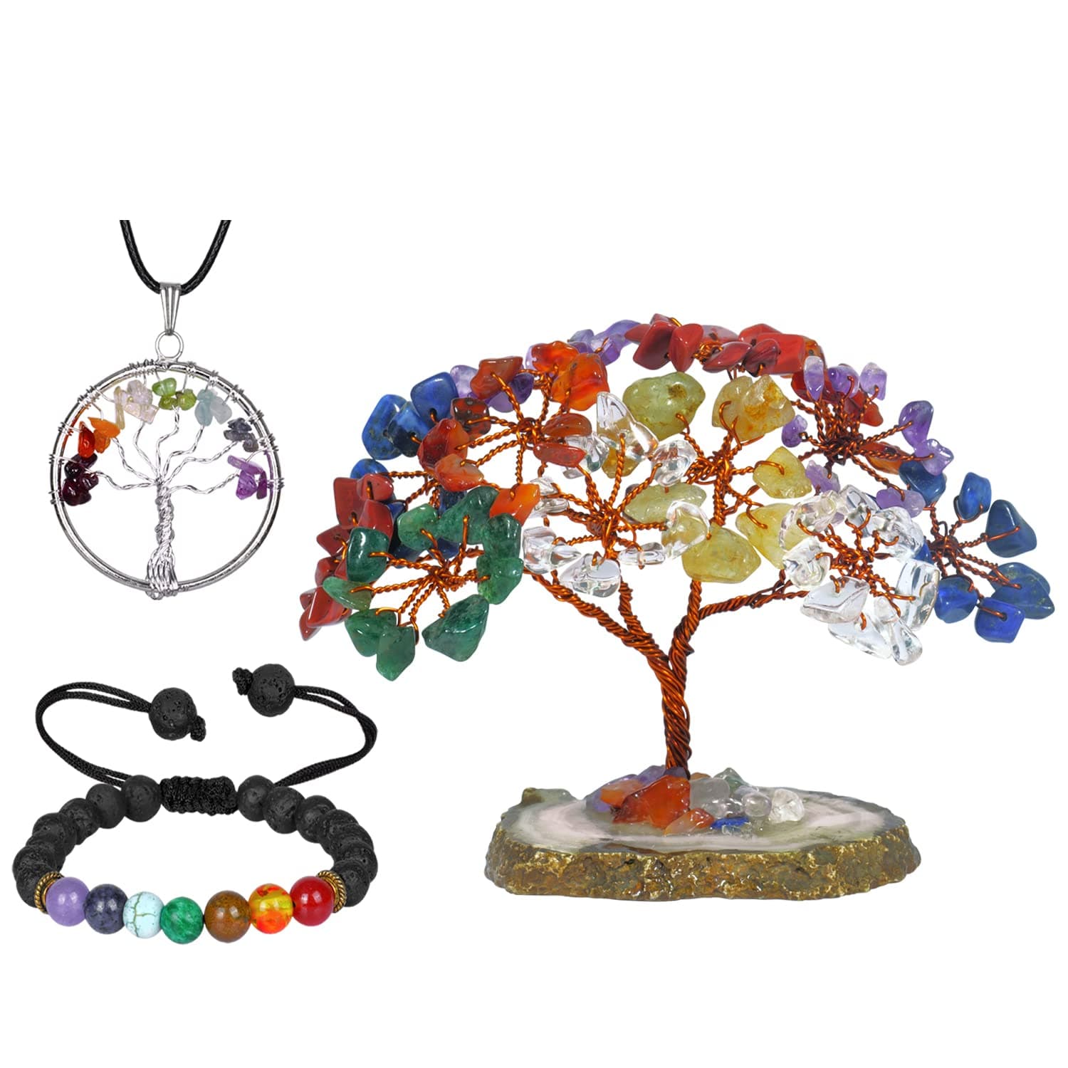 Sponsored Ad - Chakra Tree - Seven Chakra Tree - Crystal Bonsai Tree - GoodLluck Money Tree - Stones and Crystals - Chakra Tree of Life - Feng Shui Decor - Office Desk Decor - Crystal Gifts