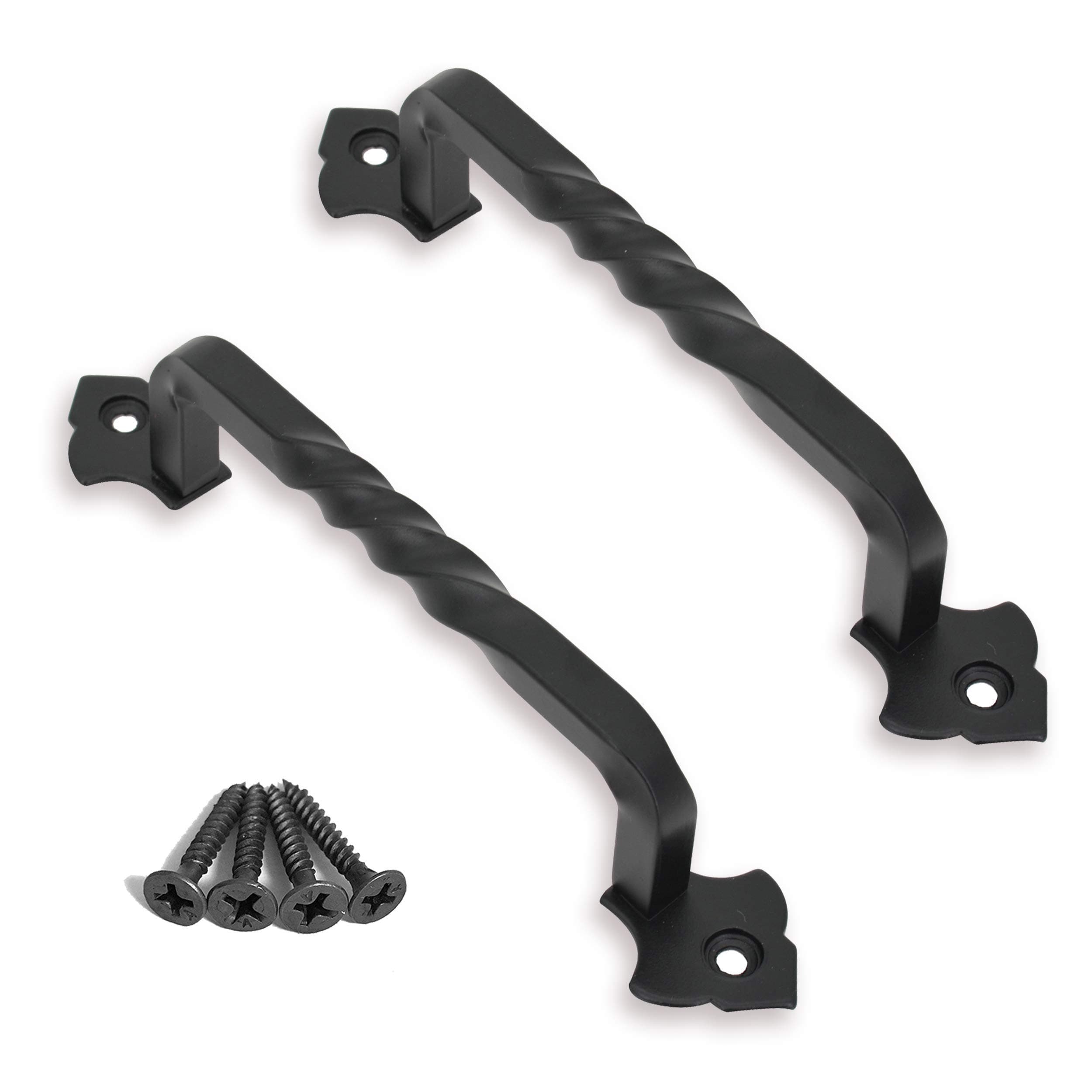 Ouvin 2 Pack Barn Door Pull Handle Hardware for Wooden Garden Gate Shed Cabinet Door (98mm/4inch)